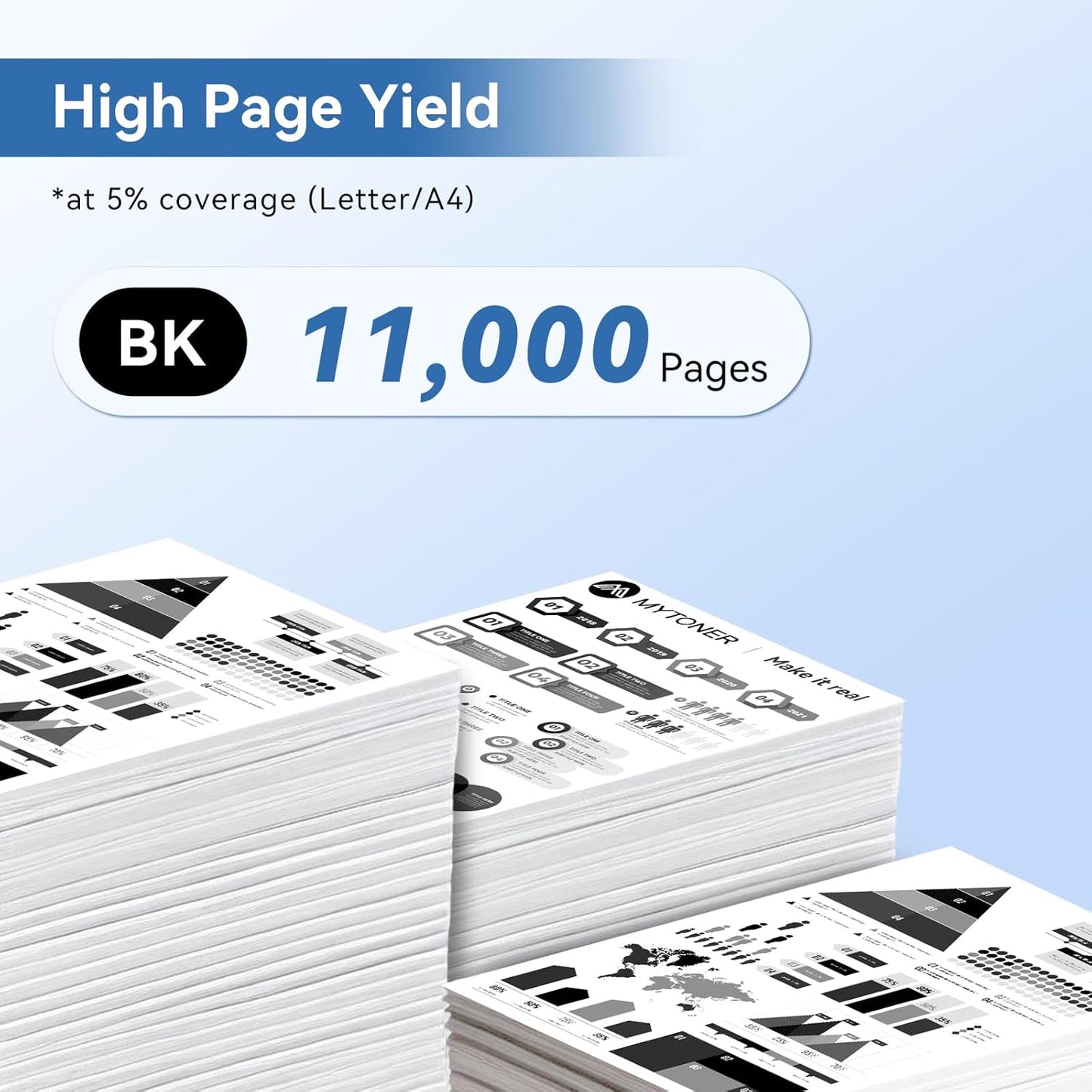 MYTONER 37A CF237A Black Toner Cartridge Compatible Replacement for HP 37A 37X CF237A CF237X for Enterprise M607n M607dn M608n M608dn M609x MFP M632 M631 M633fh Printer (1 Pack)