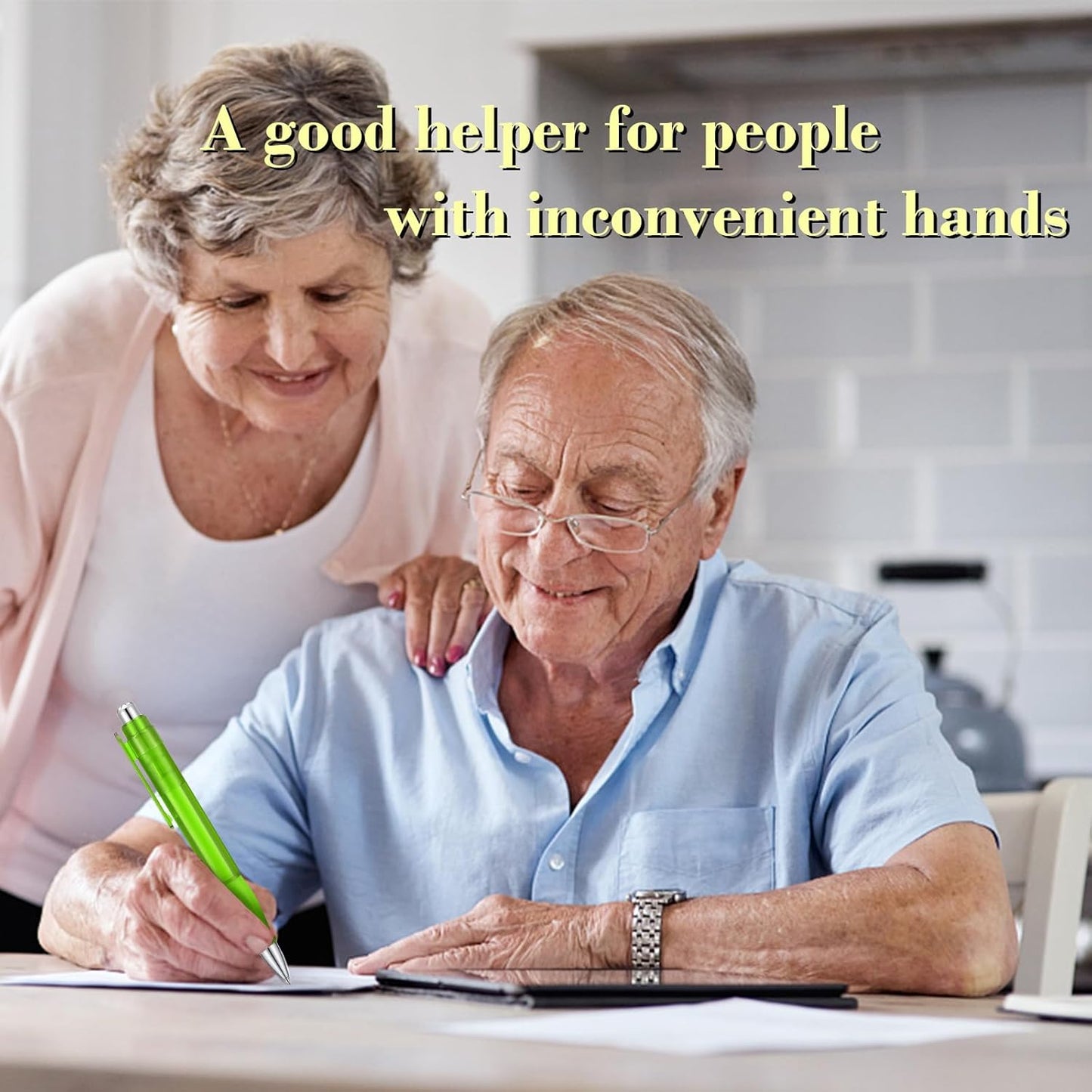 Big Fat Pens - Enhanced Writing Stability for Arthritis and Elderly Easy Thick Grip 3pcs Green