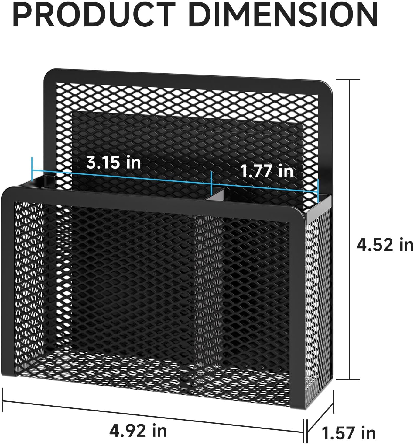Magnetic Dry Erase Marker Holder, Mesh Pen Holder for Whiteboard，Magnet Pencil Organizer Storage for Refrigerator Locker Accessories Organizer for Home, School and Office(Black)