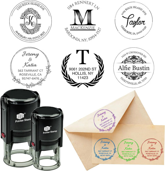 EAQ Custom Stamp Self Inking Return Address Stamp, Personalized Stamp with Text Logo | Business Logo Stamp | Address Stamp | Wedding Stamp