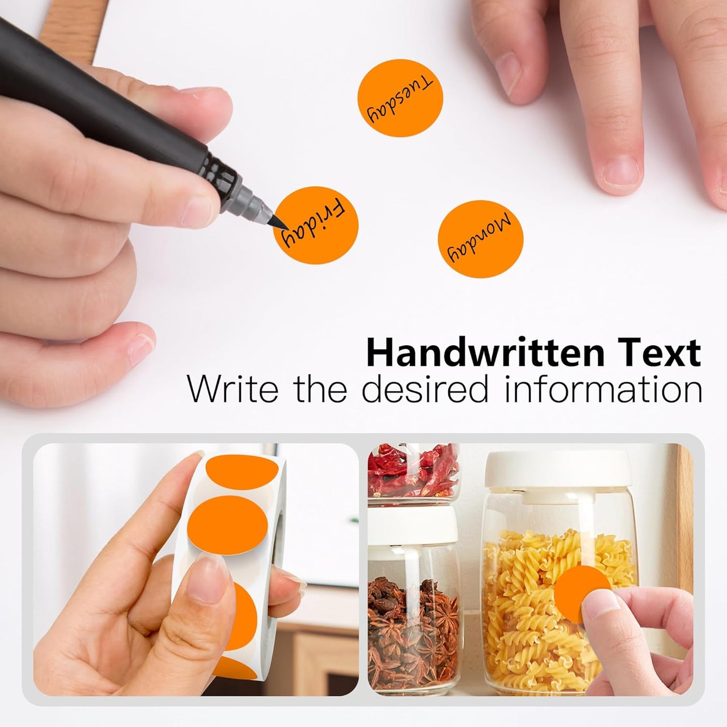 Orange 1 Inch Round Color Coding Labels with 4000 Dots, 4 Rolls - Bright Color Dot Stickers for File Folders, Inventory System - Highly Visible