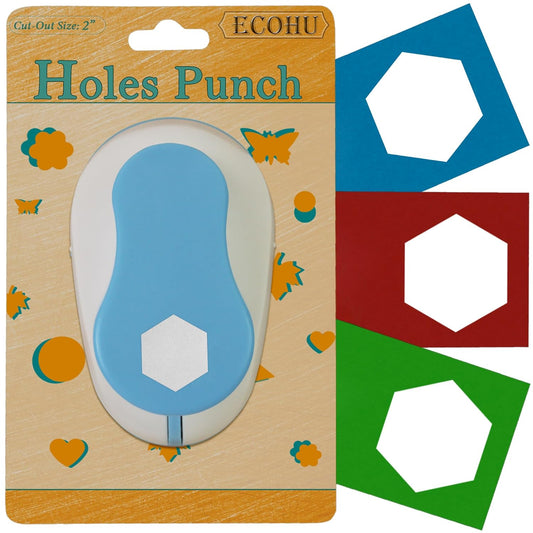 Hexagon Punch for Craft, Cut Size Out 2-Inch, Tool Hexagon Paper Punch for Scrapbook, Festival Cards,Craft Greeting Card Making, DIY Arts