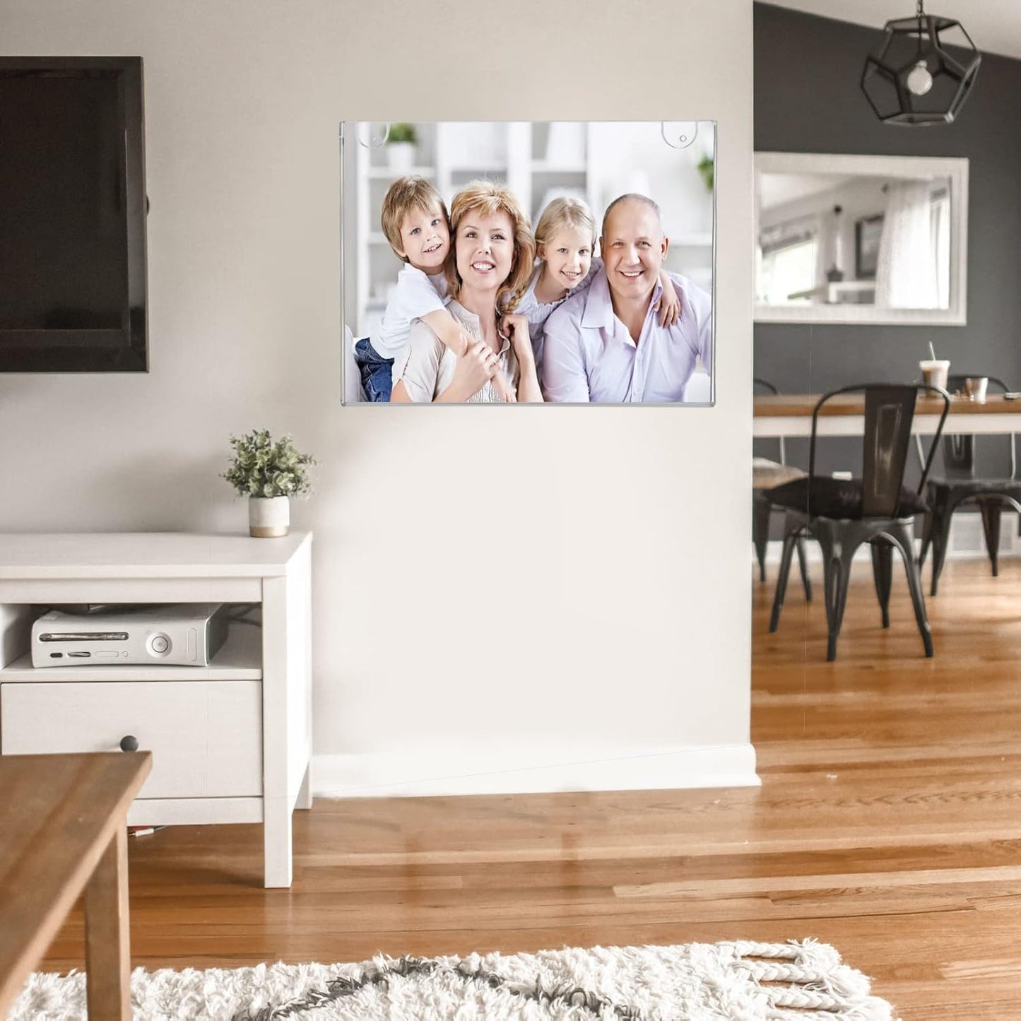 PecMuikee Horizontal Acrylic Sign Holder 8.5x11, Wall Mount Acrylic Sign Holder and Plastic Paper Display Ad Frame Bonus with 3M Tape and Mounting Screws for Restaurant, Office, Market, Library,