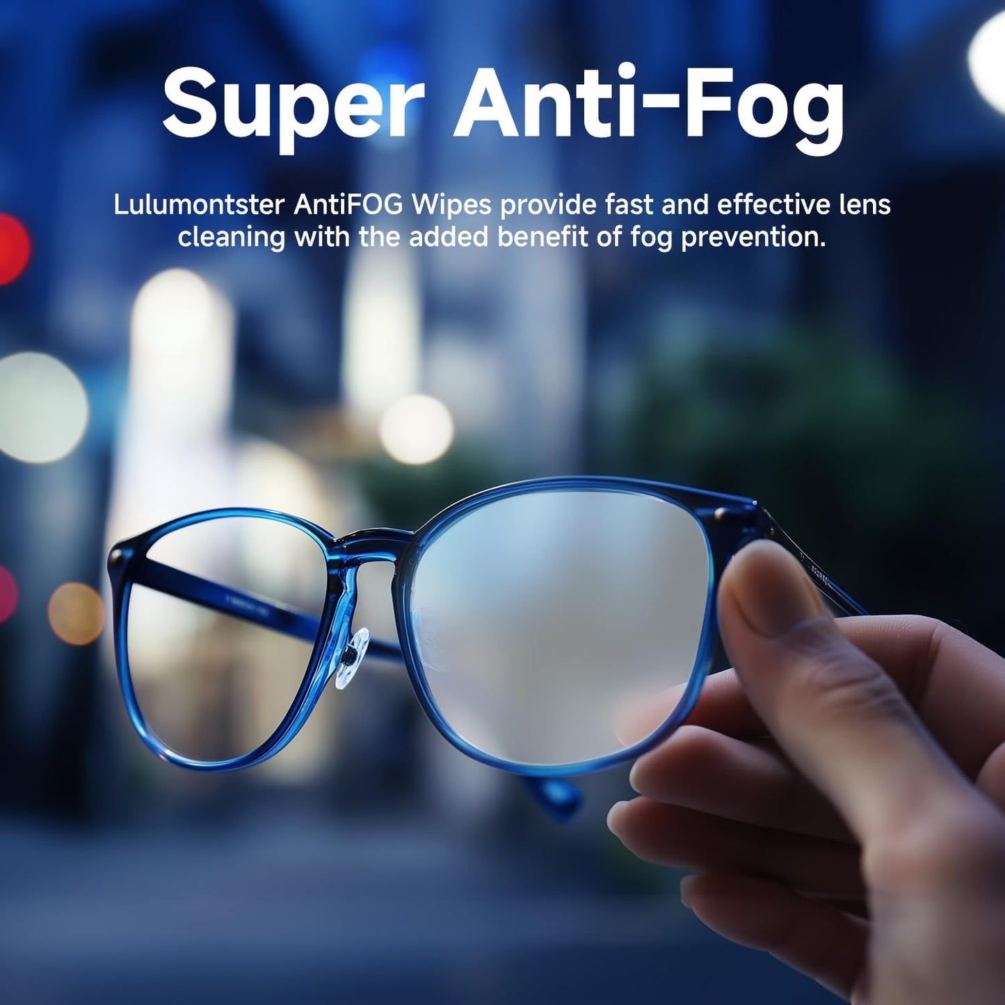 Anti Fog Lens Wipes for Eyeglasses, [150 Pre-Moistened Individually Wrapped Wipes] [Non-Scratching & Non-Streaking] Cleaner Wipes for Glasses, Sunglass, Phone Screen Camera Lens, Goggles