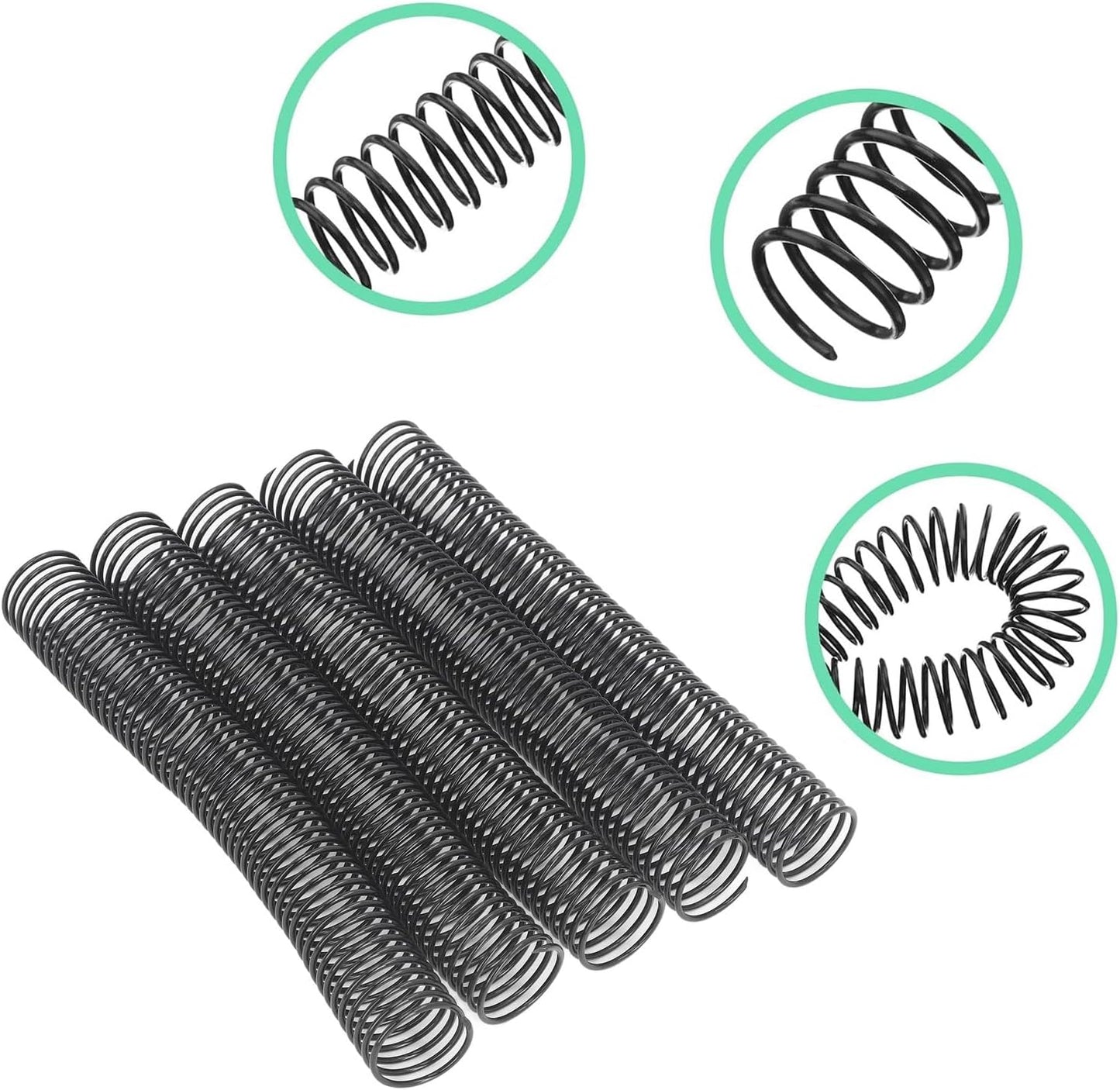 38mm Plastic Spiral Binding Coil, 4:1 Pitch, 310 Sheets Capacity, 360° Rotation, 18 Pcs Set, Suitable for Letter Sized Paper with Versatile Application, for Office Documents,