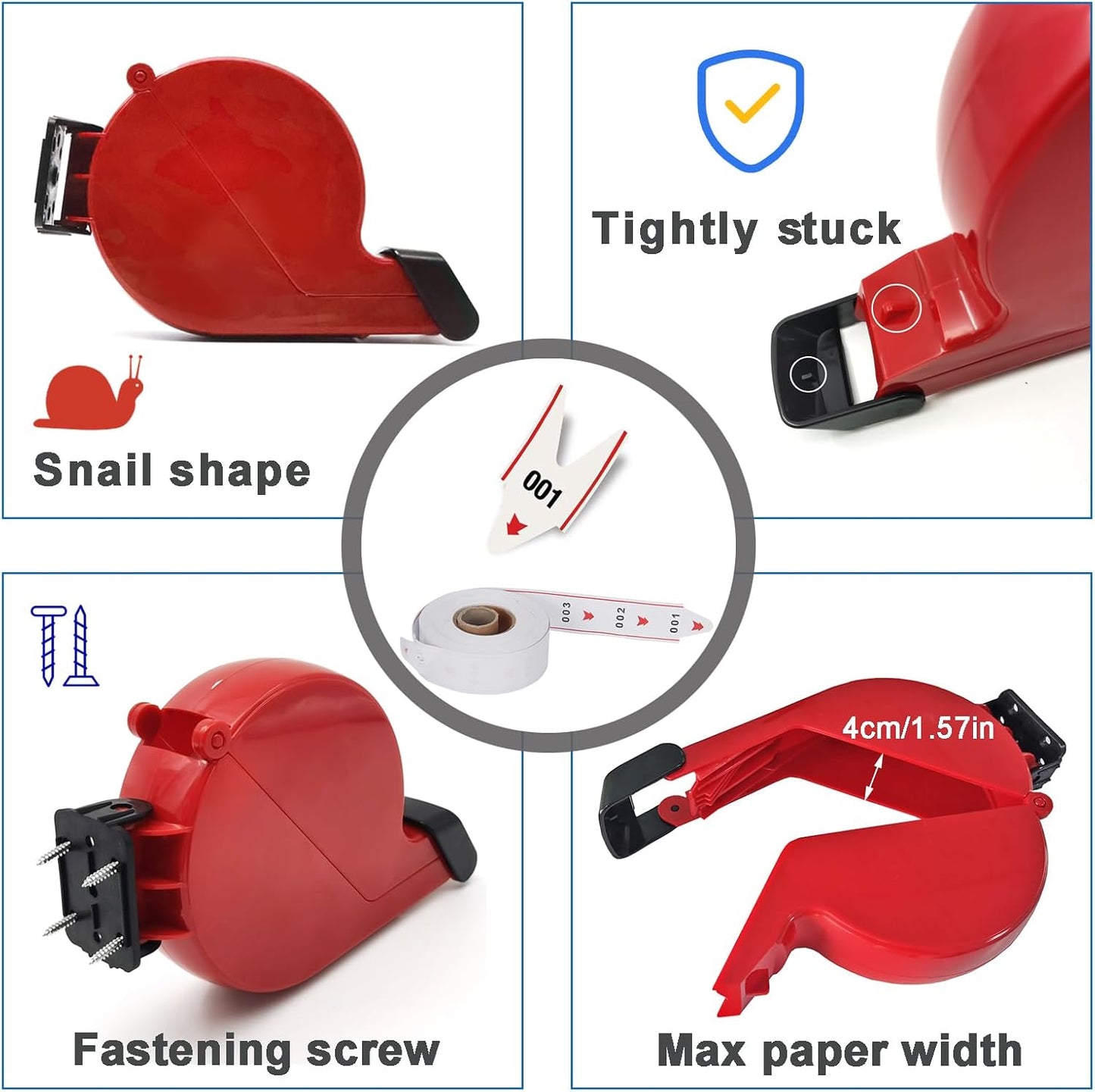 Take a Number System Wireless Queue Calling System 1 Metal Number Display 2 NEXT Call Buttons 1 Red Ticket Dispenser with 3-Digit Ticket Roll 000-999 for Restaurant Cafe Clinic Bank