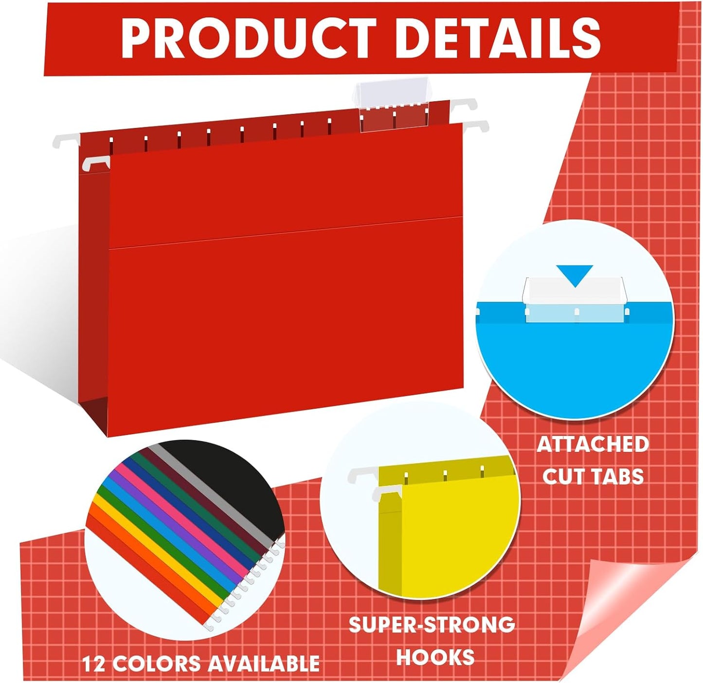 HERKKA Extra Capacity Hanging File Folders, 60 Pack Reinforced Letter Size Hanging Folders with Heavy Duty 2 Inch Expansion, Designed for Bulky Files, Medical Charts, 12 Assorted Colors