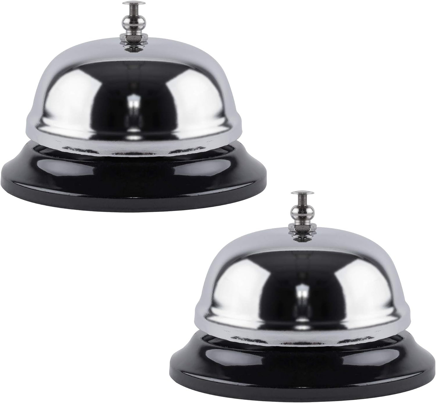 Super Z Outlet Call Bell 2-Pack - Classic Service Bell for Desk, Counter, or Reception 3.35", Gleaming Stainless Steel, Corrosion-Resistant, for Home, Office, School