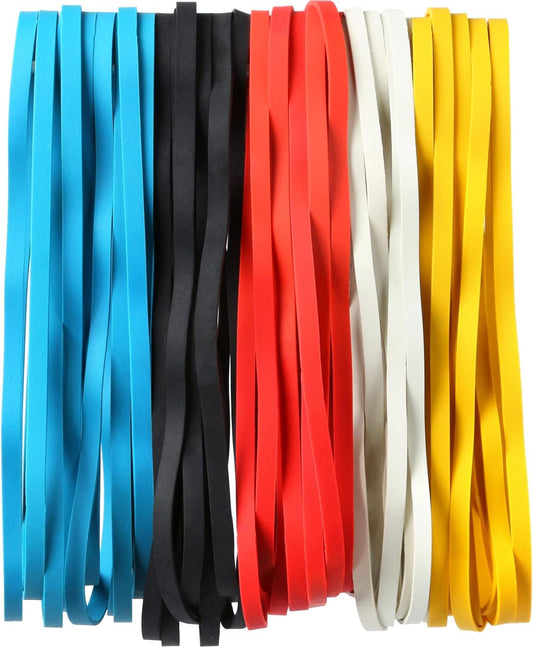 AMUU Rubber Bands Trash Can rubber bands 50 Pack 8inch Big Large Garbage Can Rubber Bands Elastic Rubber Bands for Office Supplies File Folders Box Books gifts Notebook 5 Colors