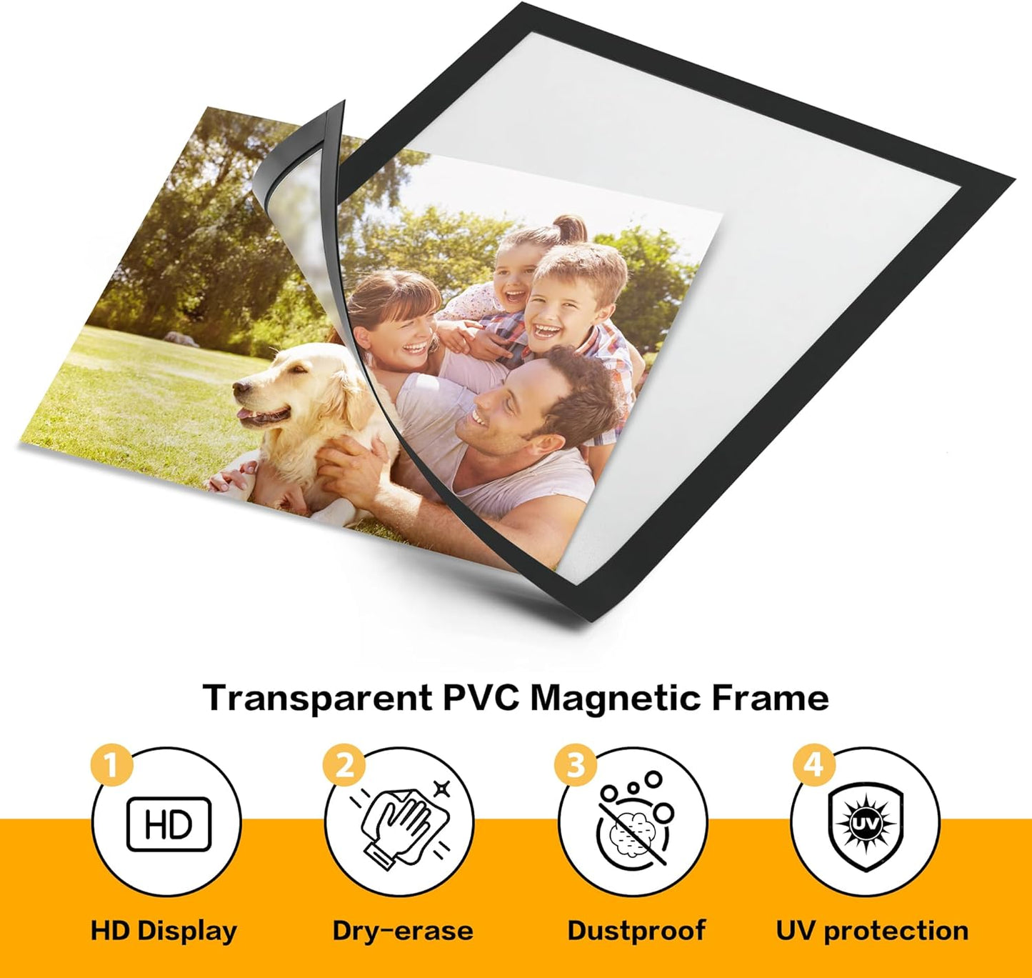 20-Pack Magnetic Sign Holders 8.5 x 11 - Magnetic Frames for Fridge & Metal Surfaces - File/Document/Paper Holders, Picture & Poster Display Frames for Home, Office, Store