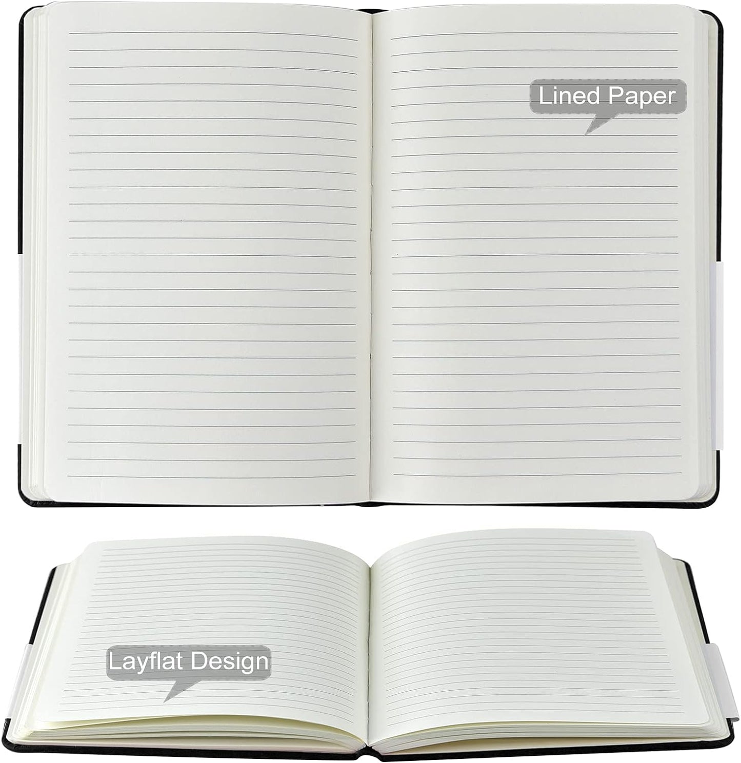 Coopay 24 Pack A5 Journal Notebooks Bulk, 160 Pages, 100GSM Thick Paper, 8.3 x 5.5 inch Hardcover Lined Leather Journals for Writing Office School Business,Bulk Notebook for Work Men Women(Black)