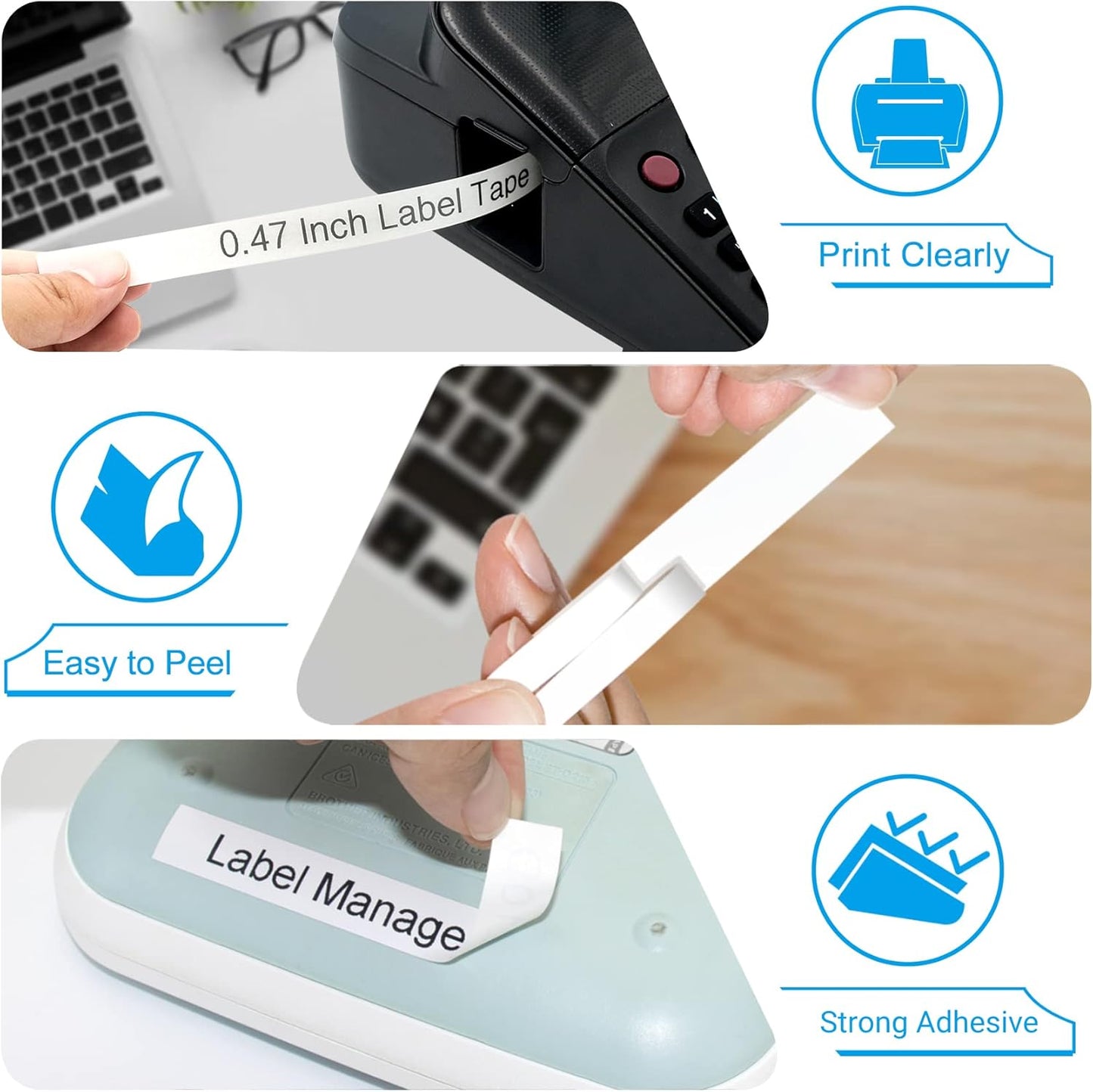 2PK TZe231 Label Maker Tapes Replacement for Brother P Touch Label Tape 12mm 0.47 Laminated White TZe-231 TZ-231 Compatible with Brother PTD220 PTH110 PTD400 PTD600 PT1900/1910