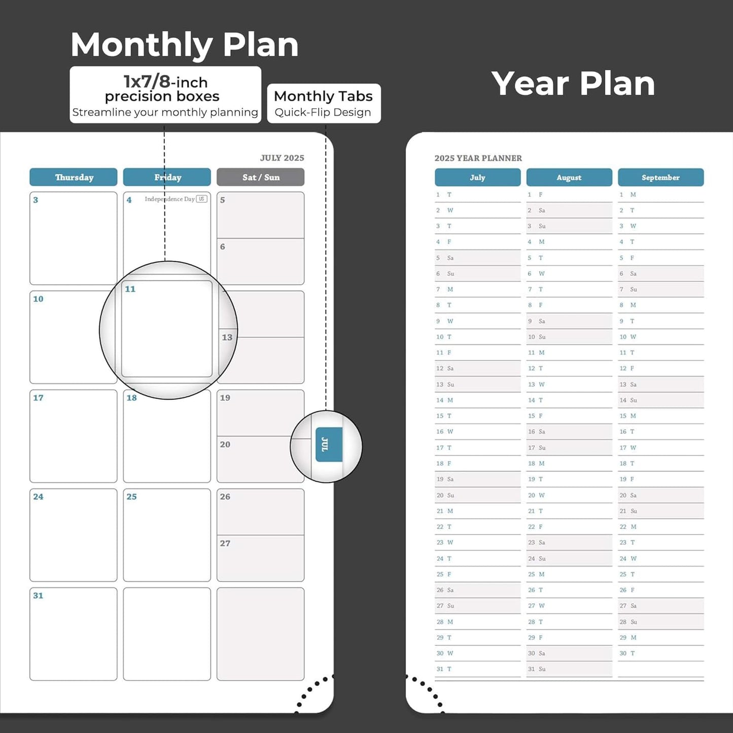 Weekly Monthly 2026 Planner (Jan.26-Dec.26),6.5"x3.75",12 Months Agenda Plan with Month Tabs & Pocket,Expenses/Note Pages, Appointment Book Calendar with Hardcover Vegan Leather Cover,Black