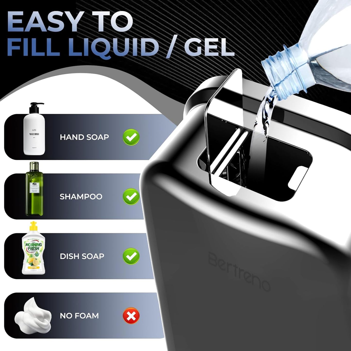 Commercial Soap Dispenser Wall Mount Stainless Steel Soap Dispensers Liquid Manual Anti-Leak Pump Hand Soap Dispenser for Bathroom Kitchen Silver (28 fl.oz./800ml)