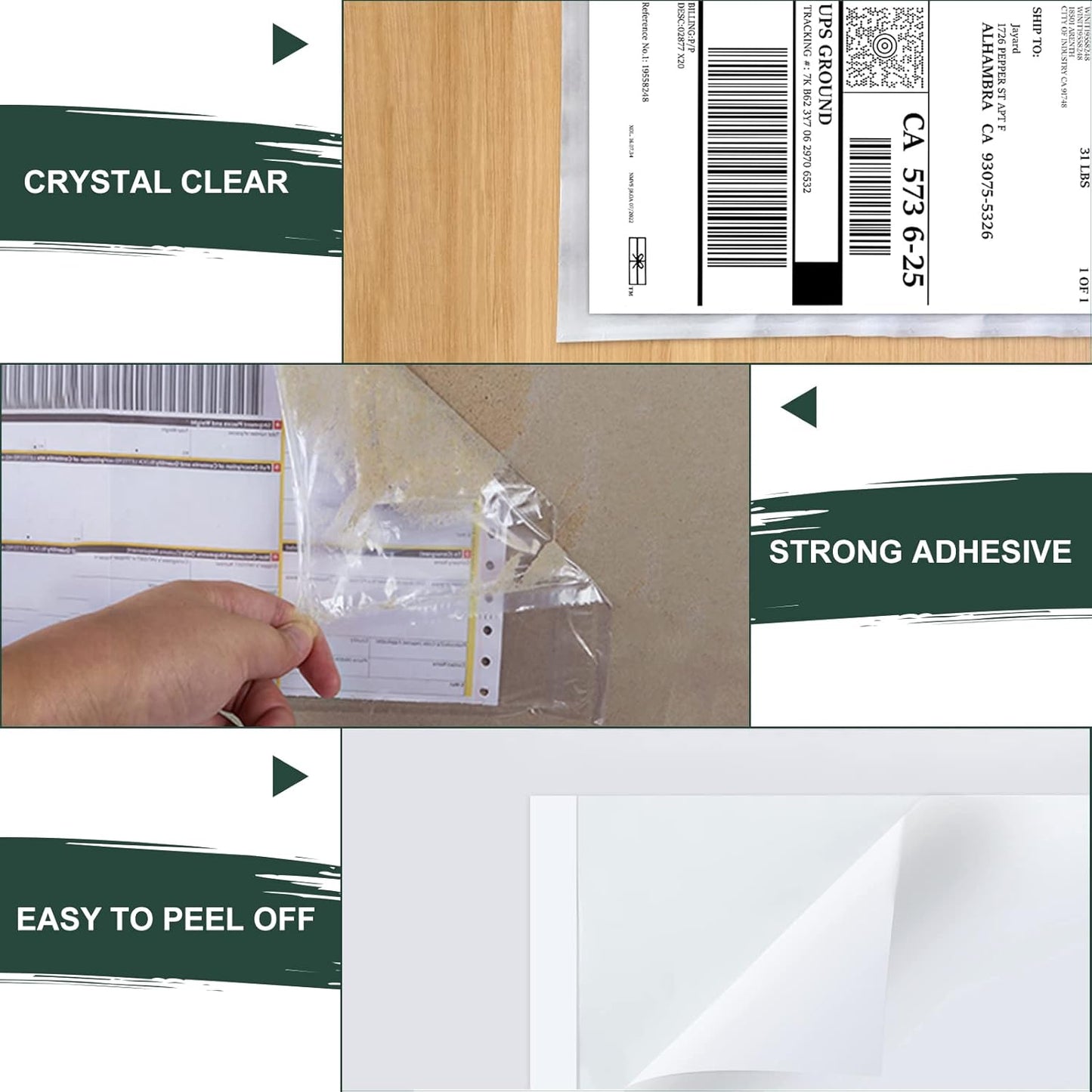 Clear Adhesive Top Loading Packing List Pouches 4.5'' X 5.5'', Shipping Label Sleeves, Packing Slip Envelopes (100 Bags)