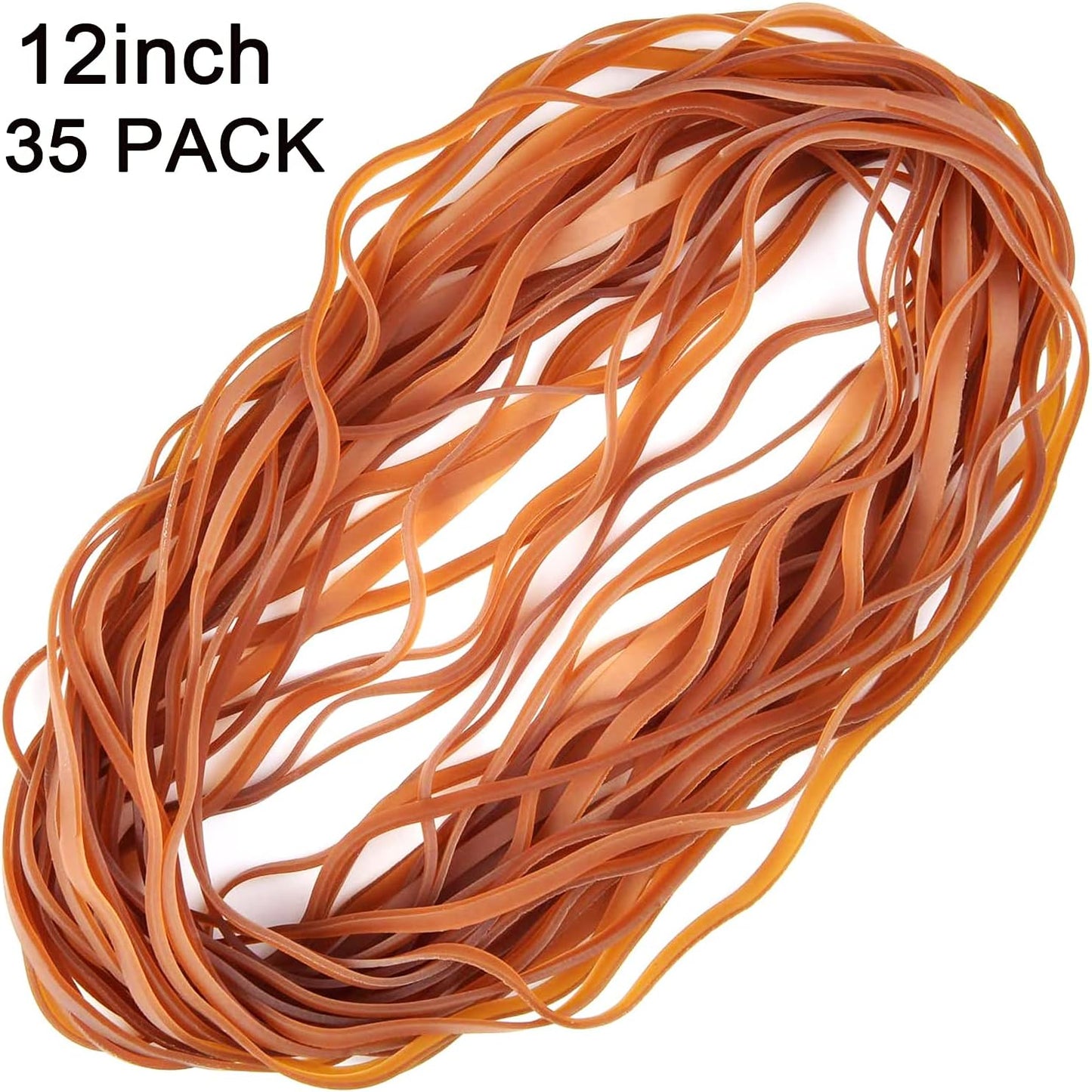 AMUU Rubber Bands Large Flat Fold Length 12inch 30 Pieces Fits 8-33 Gallon Trash Cans Heavy Duty Elastic Rubber Bands for File Folders Office Home Supplies