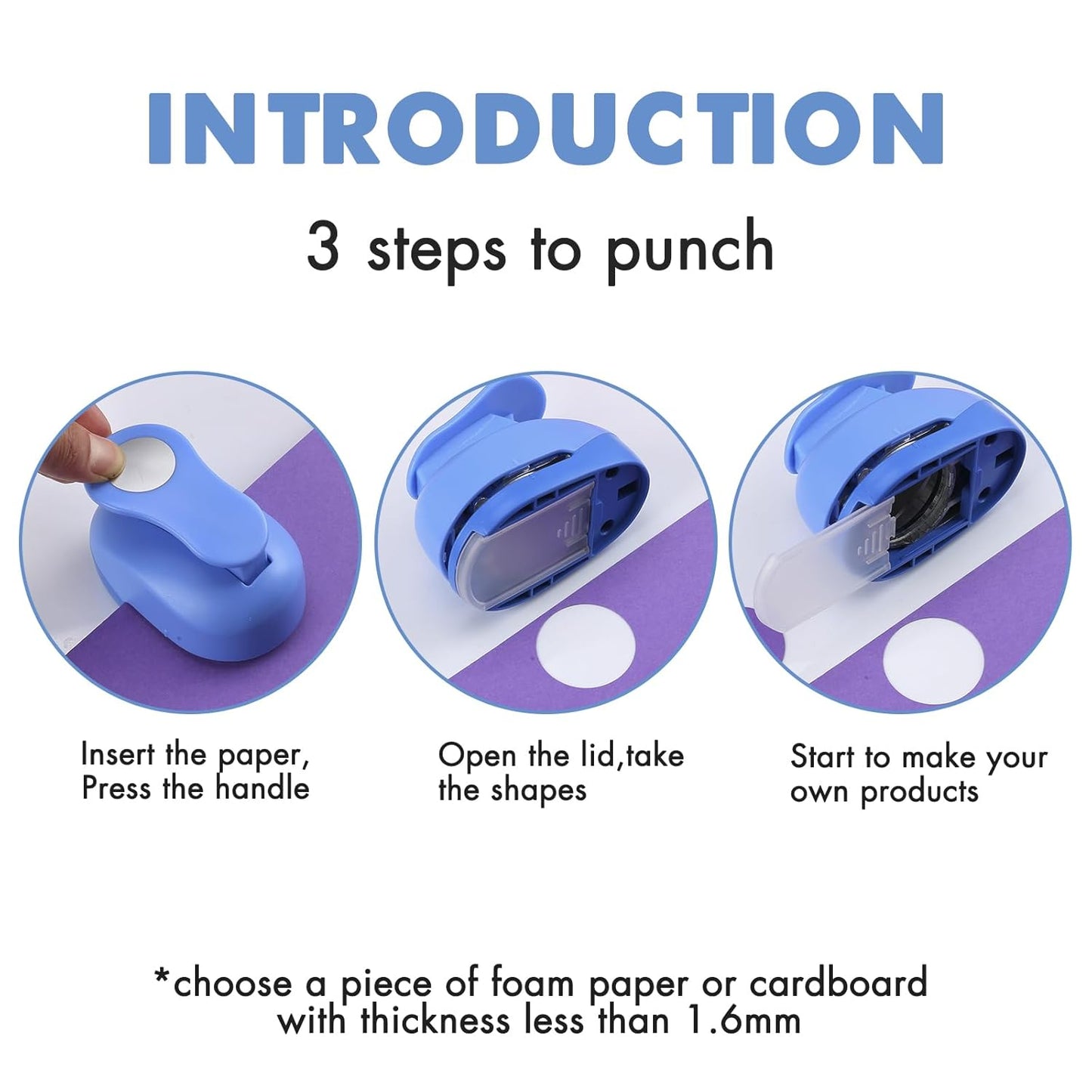 LOONENG 1.5 Inch Circle Paper Punch - Create Perfect Circles for Handmade Craft Projects - Ideas for Scrapbooking, Card Making, DIY Photo Albums, Gift Tags, Homemade Confetti