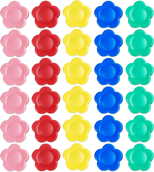 Qualsen Fridge Magnets, Flower Shape Cute Magnets for Fridge Magnet, Refrigerator, Small Magnet for Whiteboard for Kids,Locker, White Board, Kitchen, Office, Classroom (5 Colors)