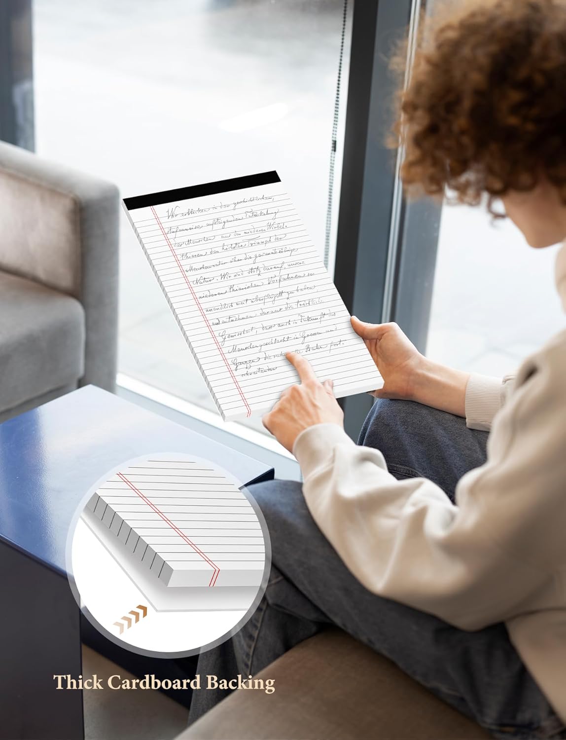 Legal Pads 8.5 x 14 Note Pads, 8 Pack White Paper Pads 8.5''x 14'', Wide Ruled Notebook Pad, Lined Pads of Paper Writing Pads, White Notepads 8.5 x 14, Double Sided, Cardboard Backing, 30 Sheets/Pad