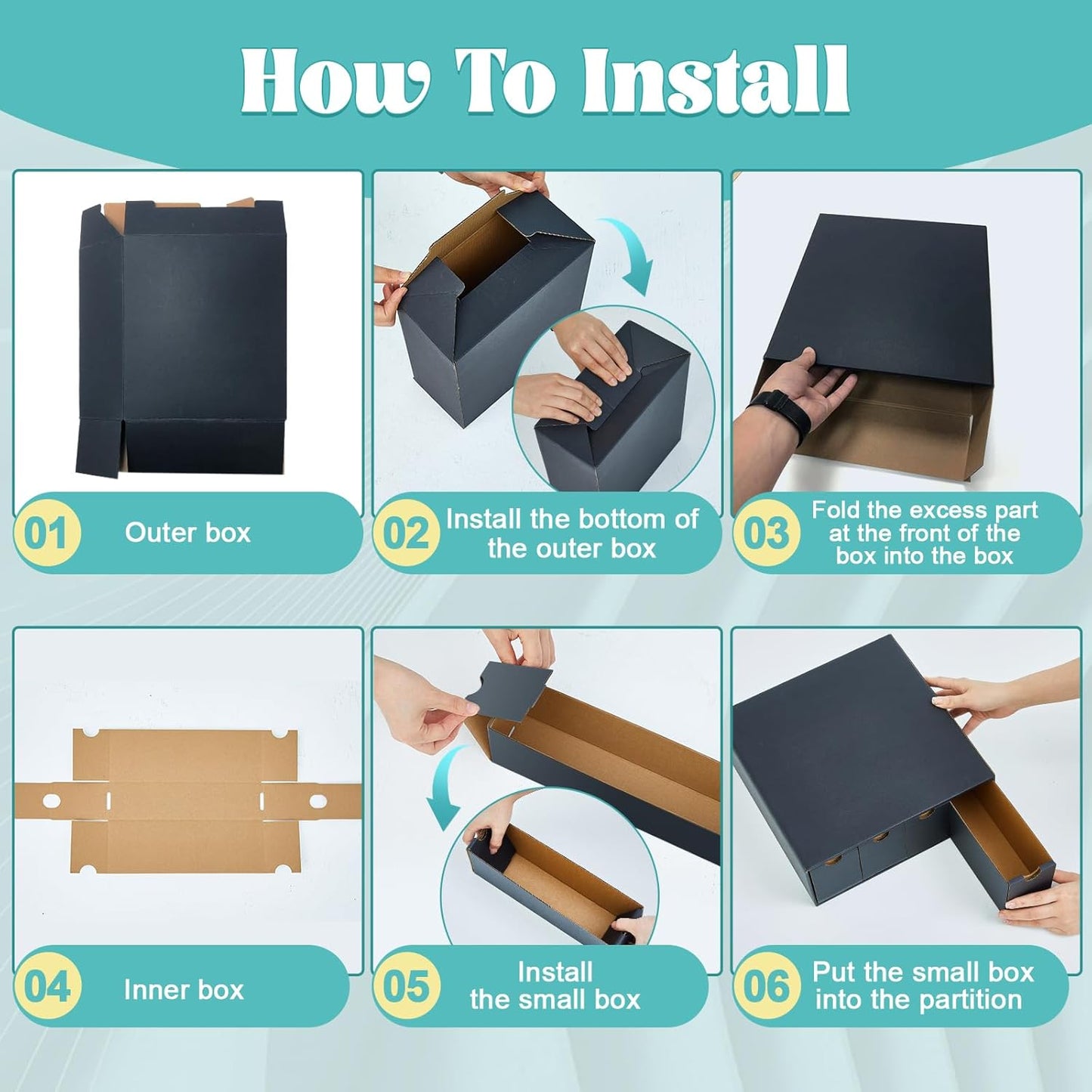 Cholemy Trading Card Storage Box 15000+ with 70 Cardboard Storage Divider, Label Sticker for Collection Compatible with TCG, Sport Cards(8 Row, 4 in A Row,Black)