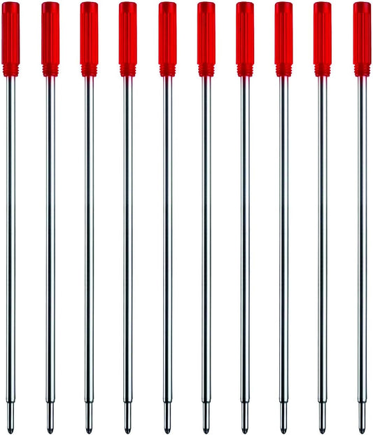 Red Ink Refills (10pcs), Replaceable Pens Refills, 1mm Medium Tip - Red