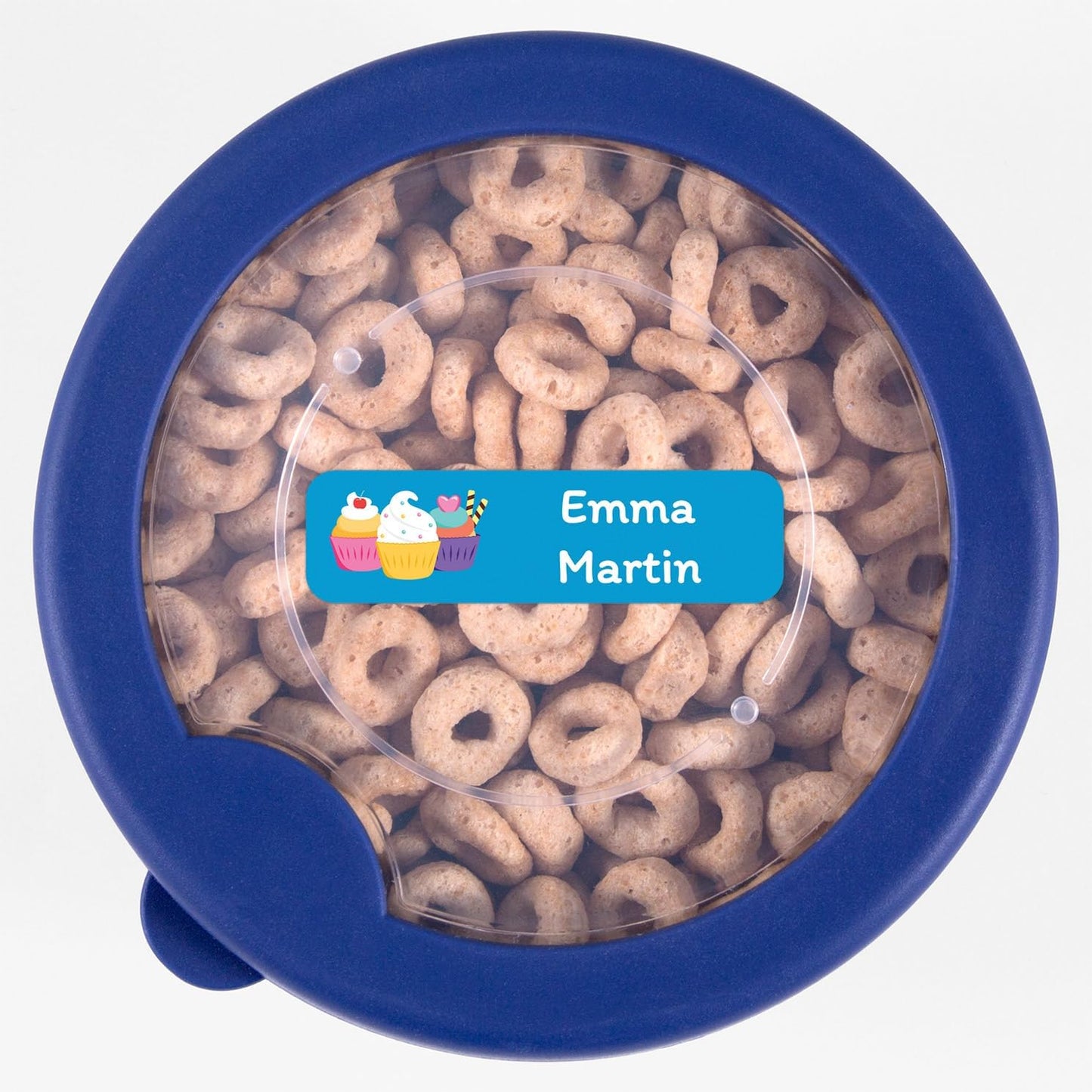 Name Bubbles - Custom Small Rectangle Name Labels for Kids (64 Labels) - Personalized Waterproof Name Stickers for Daycare, Lunch Boxes, Water Bottles, Shoes, School Supplies, & Camp (Cupcakes)