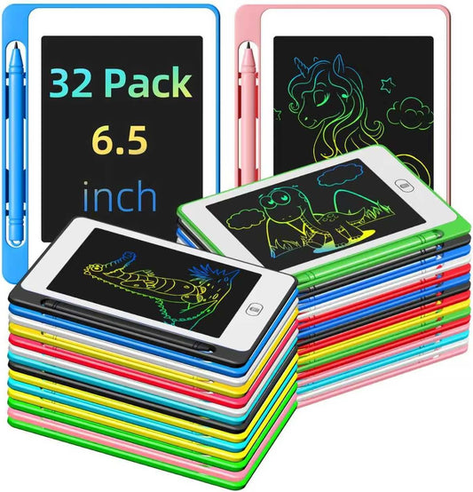 LCD Writing Tablet for Kids, 6.5 Inch Colorful Doodle Board Drawing Tablet, Educational Learning Toys Birthday Gifts for Girls Boys Age 3 4 5 6 7 8 (32 Pack)