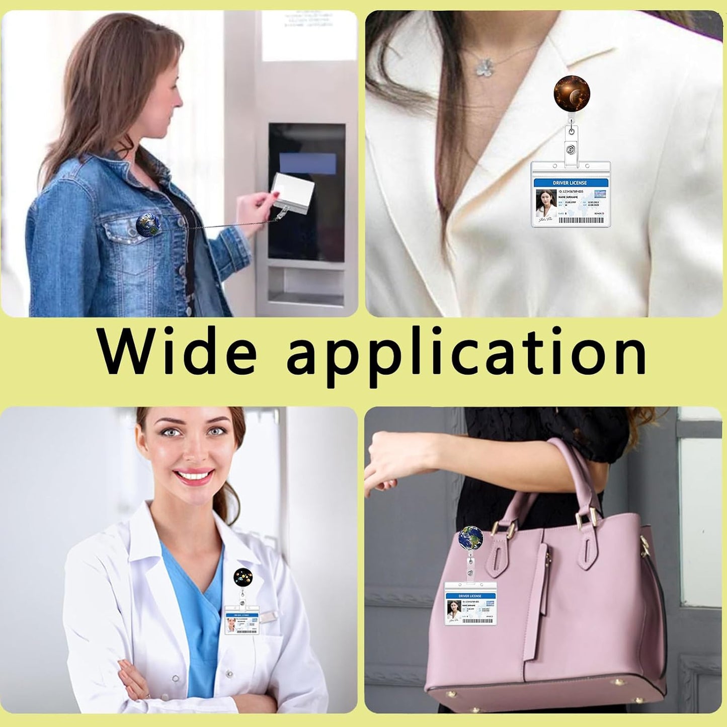 16pcs Badge Reels Retractable Badge Holders,Id Badge Holders Retractable with Clip,Cute Badge Reel for Men,Women,Girls 08