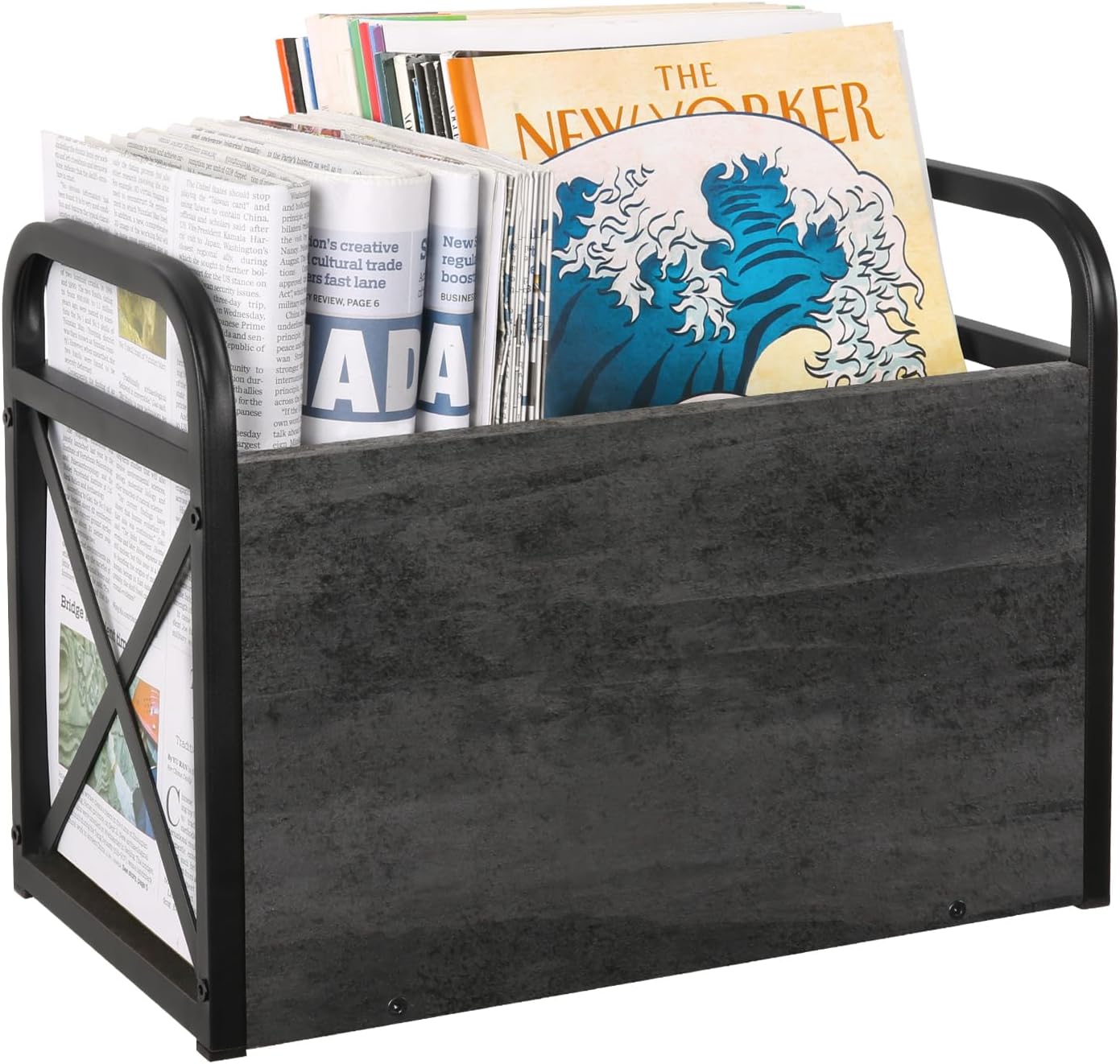 YINMIT Magazine Holder, Magazine Rack Floor, Magazine Storage Basket, Folder Organizer Bin for Books, Newspapers, Tablets