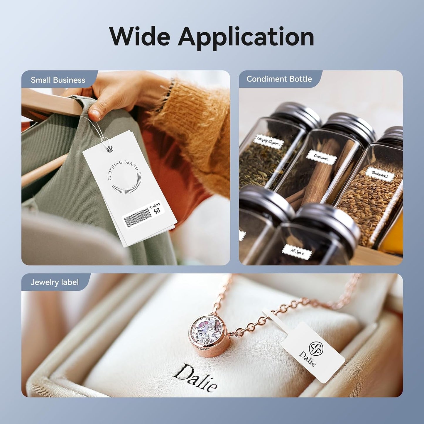 NIIMBOT D11 New Version Label Maker Machine with Tape,300DPI Bluetooth Label Printer, Portable Thermal Printer,Sticker Maker for Organizing Home Office School，Full Black