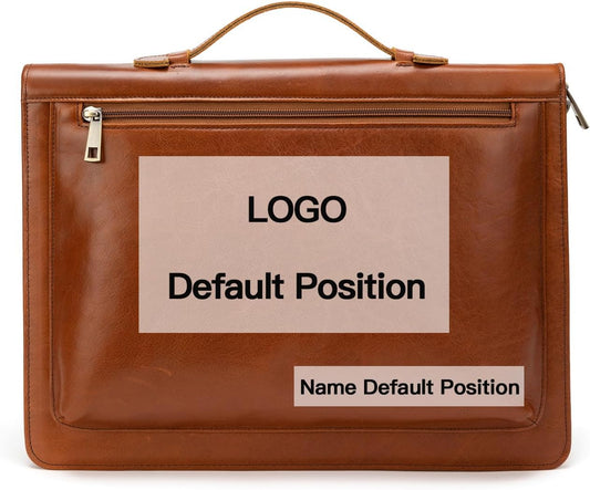 Handmade Vintage Crazy Horse Leather Portfolio Letter (A4) Size Notepad,Business Organizer Padfolio with Handle, for iPad Pro/Microsoft Surface Pro/13 inch Tablet (Custom,Oil Wax-Brown)