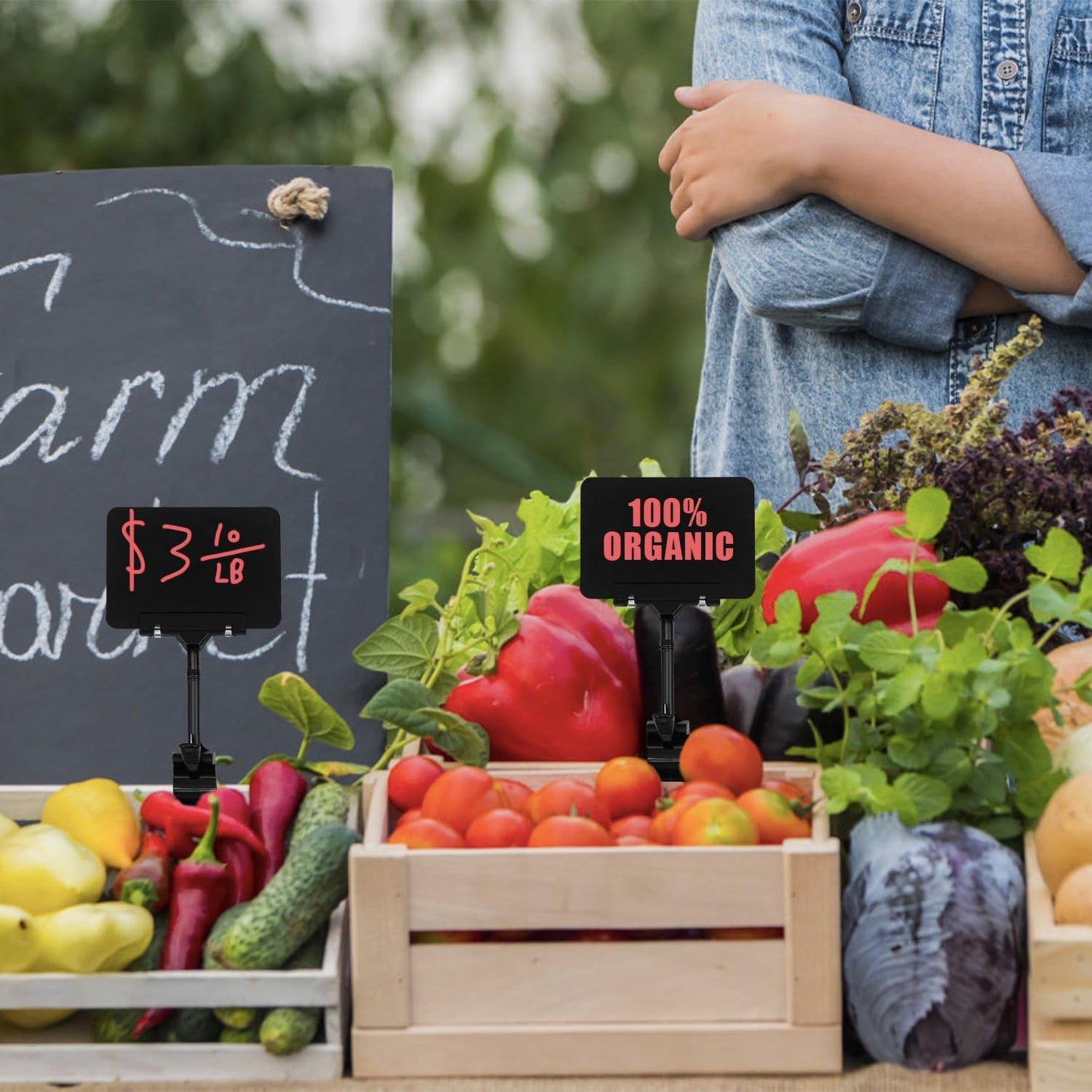 Coobbar Clip-On Sign Holder,20 Pack Merchandise Sign Clips Sign Holder Clips Pop Label Clips Retail Merchandise Rack Sign Double Display Clip Sign Holding Clamp,Price Tag Display (Black)