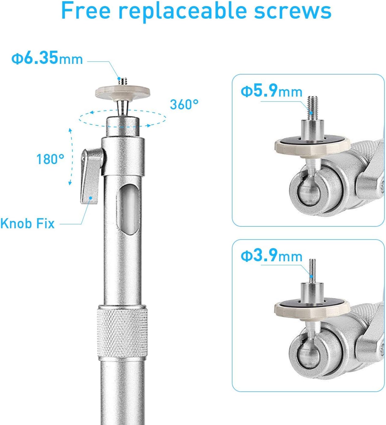 NIERBO Universal Projector Wall Ceiling Mount Hanger 360° Rotatable Head with Extendable Length 11.8 Inch to 19.7 Inch Mounting Bracket