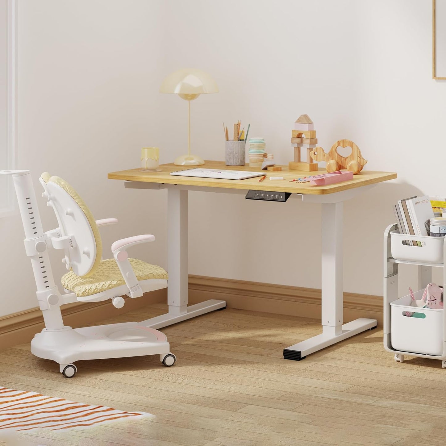 Small Adjustable Stand Up Desk for Children,One-Piece Standing Desk 31.5 x 19.7 Inch, Home Office Desk Computer Workstation, Maple