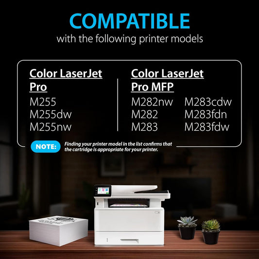 Smart Ink Compatible 206A Toner Cartridge Replacement for HP 206A Toner Cartridges (1 Black Pack) 206X with Chip to use with Color Laserjet Pro MFP M283fdw M283cdw Laserjet Pro M255dw M255nw
