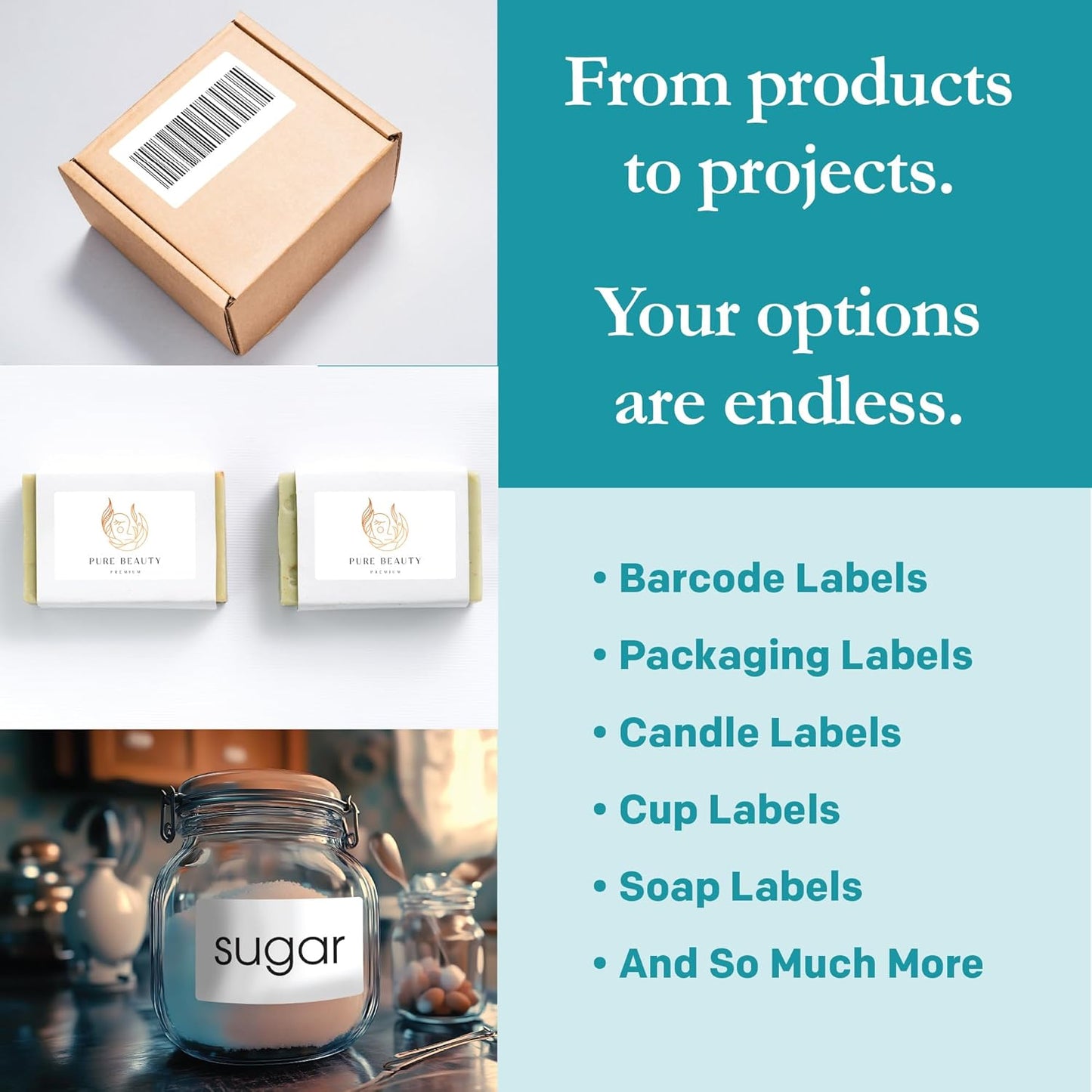 Premium Label Supply White Sticker Rectangle Labels – 2.5" x 1.563" – Laser/Inkjet Compatible – (18 per Sheet), 500 Sheets – 9,000 Total Adhesive Labels