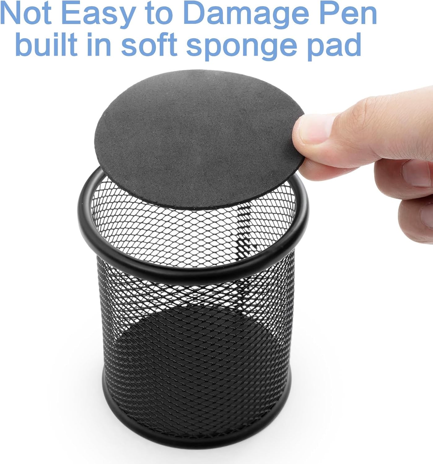 M&G Black Mesh Pen Holder, Metal Pencil Cup Holder Wire Mesh Pencil Holder for Desk Office School Organizer