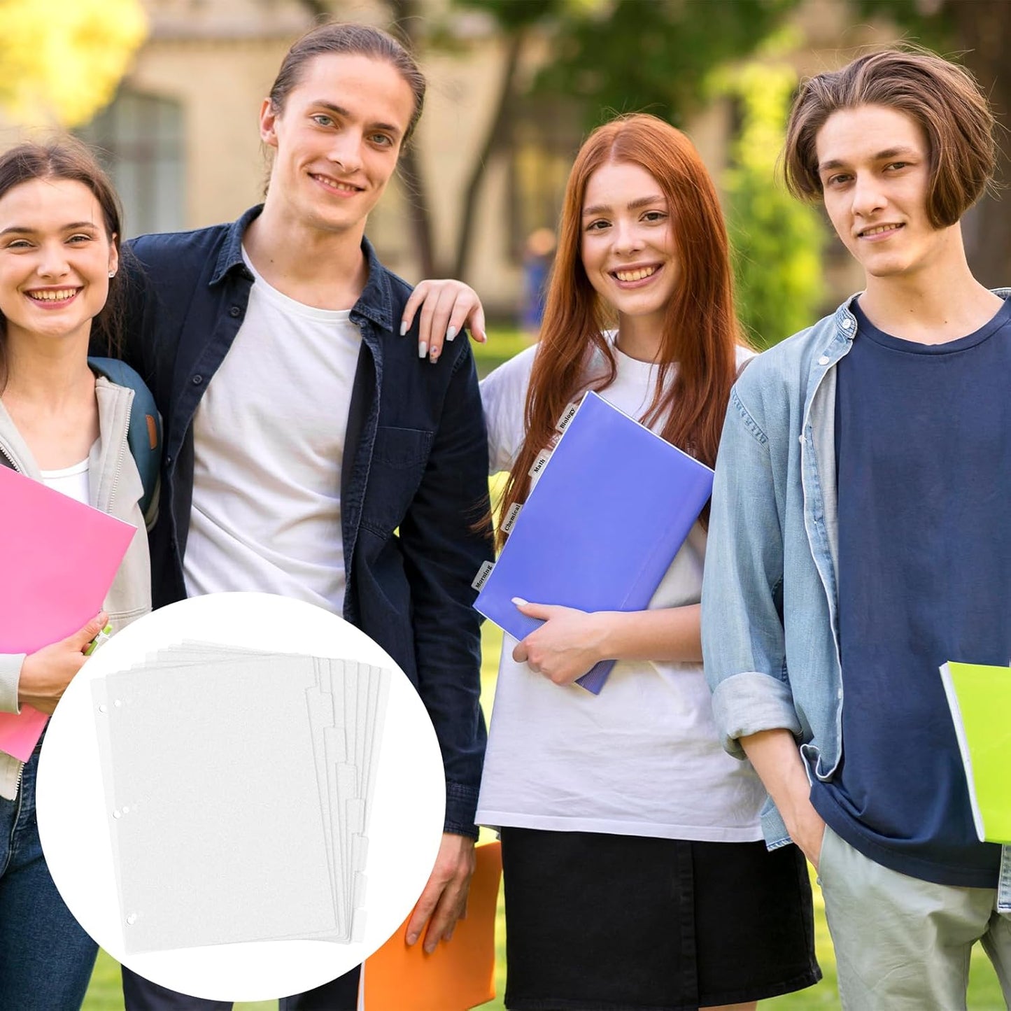 3 Ring Frosted Transparent Binder Dividers, 8 Tab Clear Dividers, A4 Size, Sturdy Plastic, Aesthetic, 3 Hole Punch