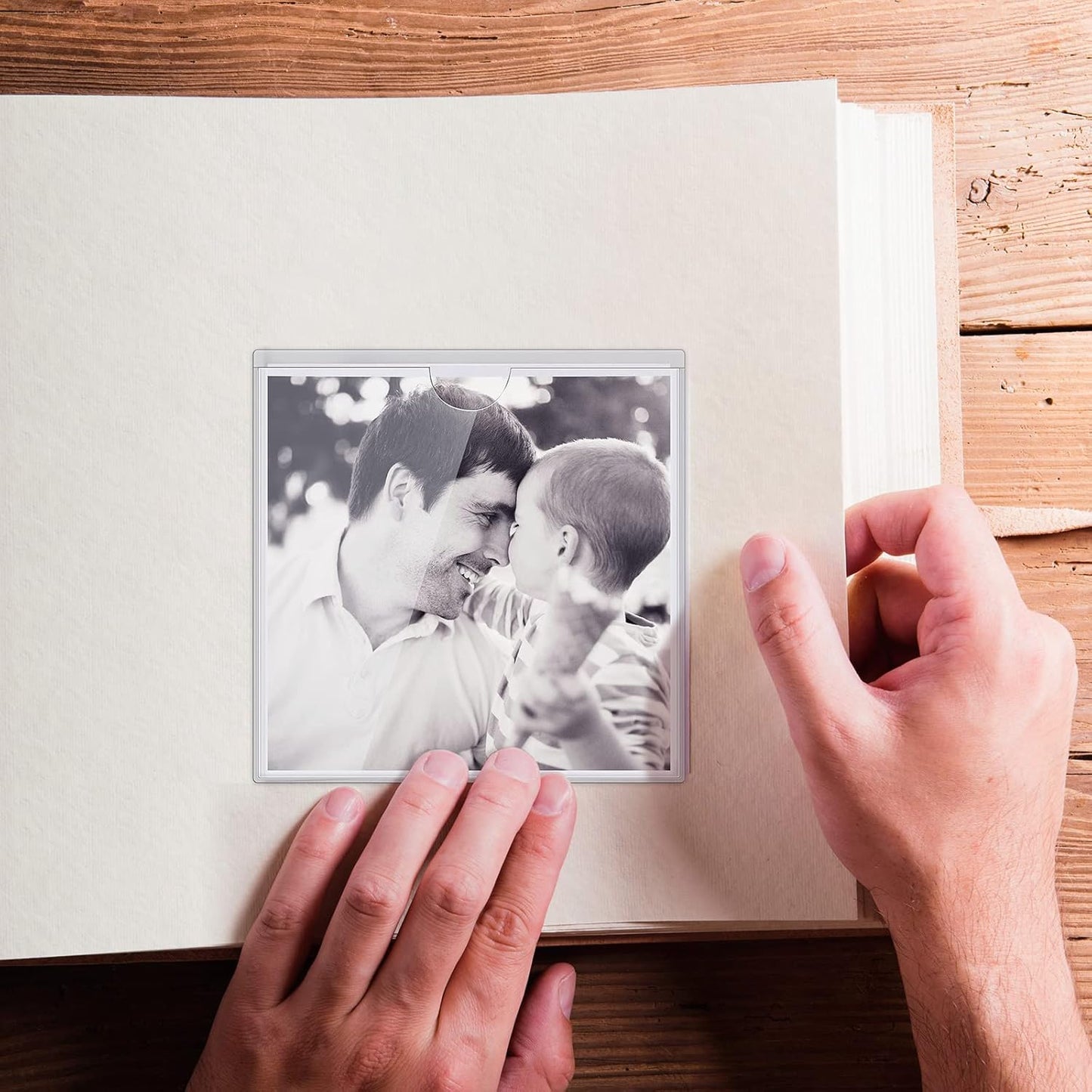 Outus 100 Pcs Clear Self Adhesive Pockets - Bin Labels for Storage Bins, Pocket Label Sleeves, Plastic Index Card Holder with Top Open for Organizing Bins Box Drawer(6 x 6 Inch)