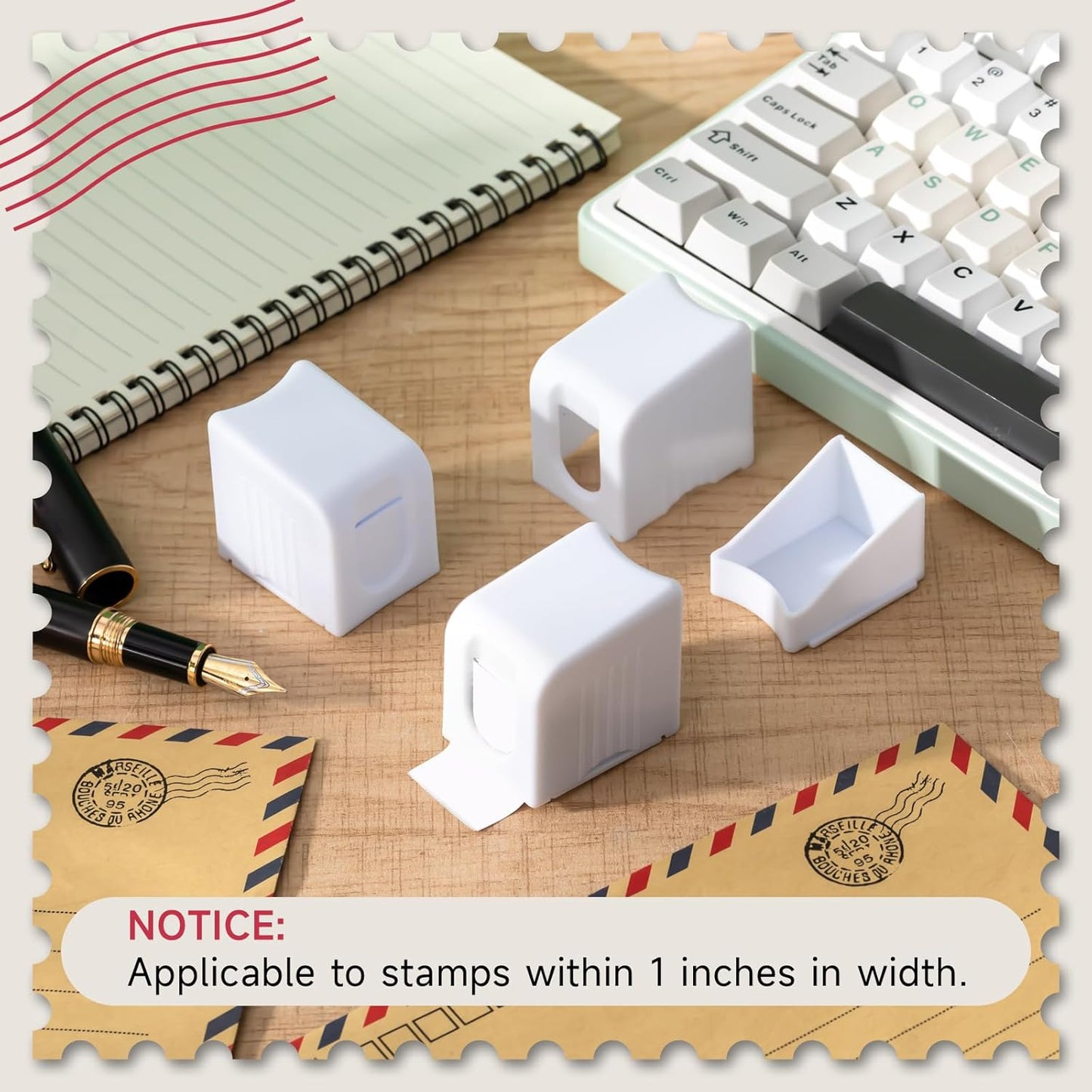 Maitys 6 Pcs Postage Stamp Dispenser for a Roll of 100 Stamps Lightweight Plastic Stamp Roll Holder for 100 Holder Organizer Forever Stamps Mailing Desk Table Home and Office Supplies(White)