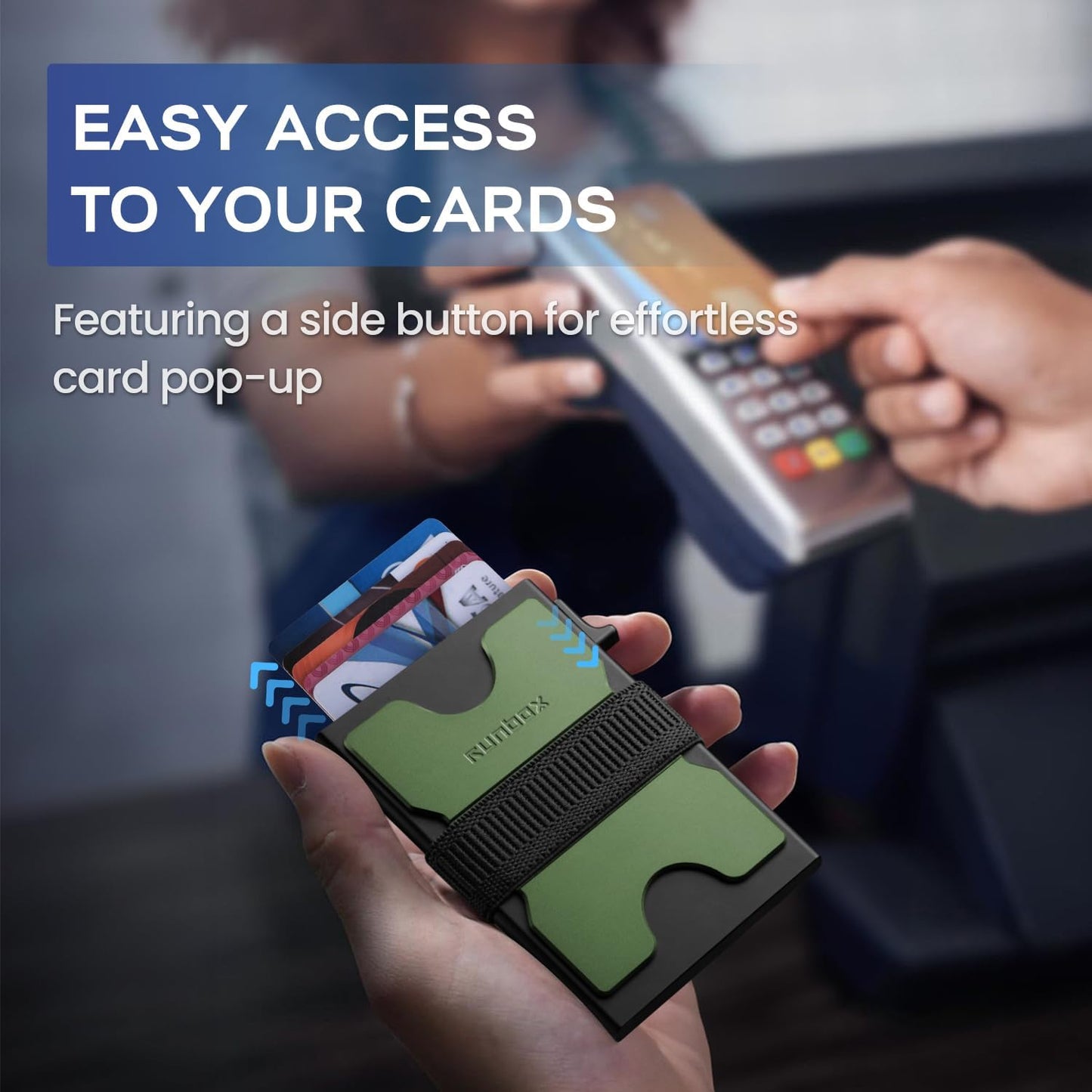 Mens Card Cases, Slim Card Holder Wallet for Men and Women, Minimalist RFID Blocking Wallet with Pop-Up Function, Thin Design, Metal Card Cases Holds 6+6 Cards, Gifts for Men, Men's Accessories