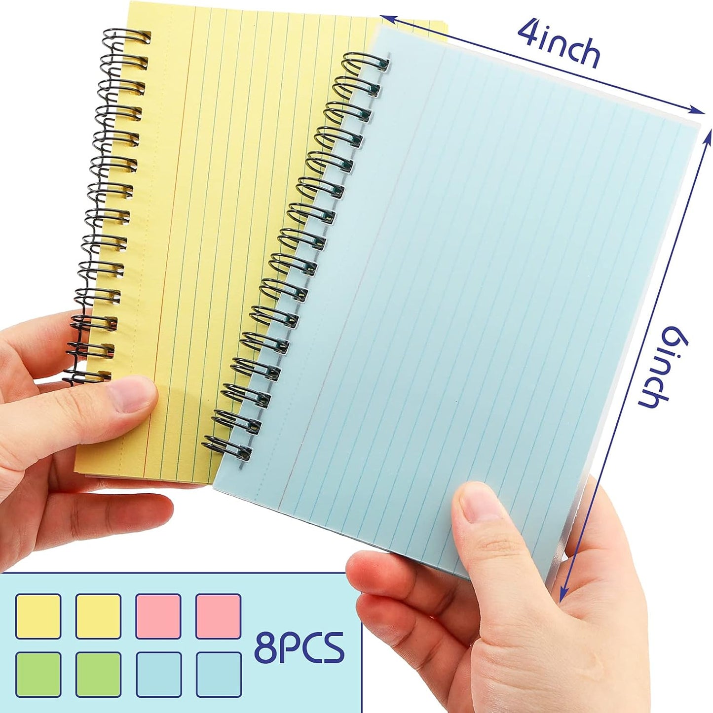 Koogel 400PCS Colored Index Cards, 4x6 Ruled Index Cards with Rings for Back to School, Heavy Notecard Study Flashcard with Waterproof Cover for Studying To Do List School College Supplies, 4 Colors