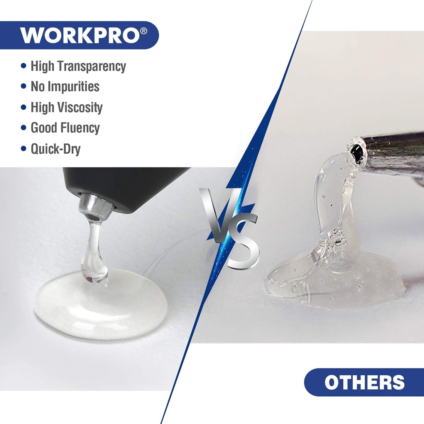 WORKPRO Full Size Hot Glue Sticks, 100-pack, 0.43x4 Inches, Compatible with Most Glue Guns, Multipurpose for DIY Art Craft General Repairs, Home Decorations and Gluing Projects