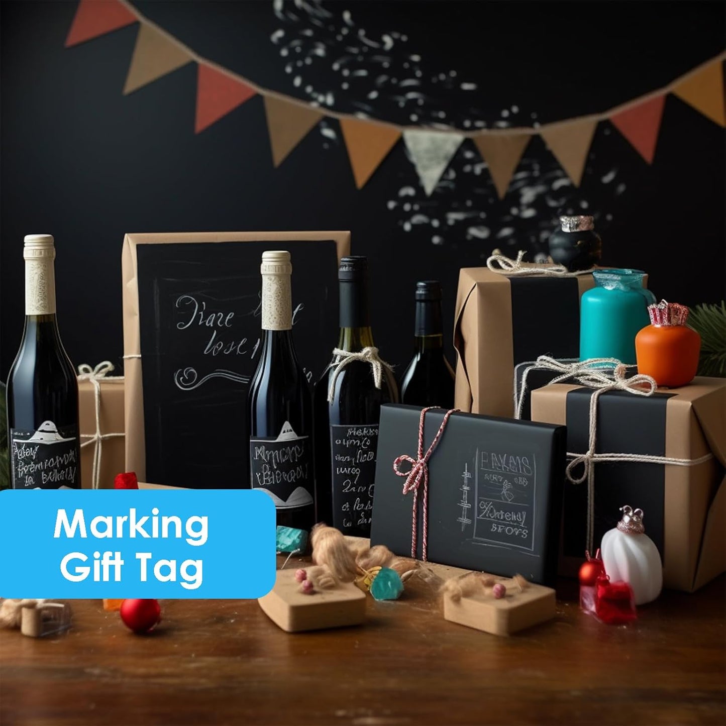 Chalkboard Labels for Jars - 140 Pcs Reusable Waterproof Chalk Stickers with 2 Chalk Marker, Organize Home & Kitchen, Storage Bins, Parties, Weddings (Rectangle)