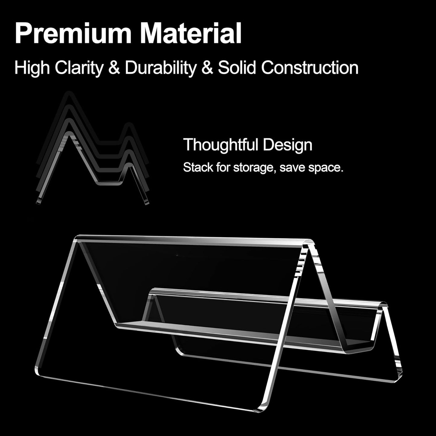 Acrylic Business Card Holder for Desk & Counter, Business Card Holder Display, Clear Business Card Stand, Business Cards Holder Stand, Desktop Plastic Name Card Organizer, 3 Pack