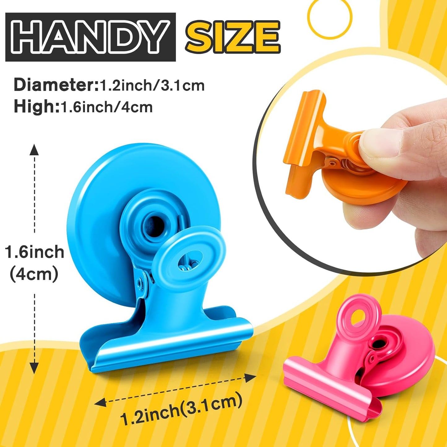 40 Pack Refrigerator Magnets with Clips, Fridge Magnets Whiteboard Magnet Clips, Teacher Classroom Must Haves,Manget Heavy Duty, Best for Photo Displays,Whiteboard,Refrigerator,Locker,Plant