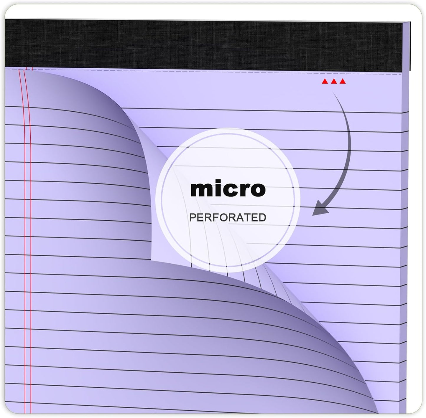 Colored Legal Pads 8.5 x 11 Note Pads, Wide Ruled Sturdy Back Writing Pads 30 Sheets/Pad, 20lb Colored Paper, Perforated Notepad with Sturdy Back (4 Pads)
