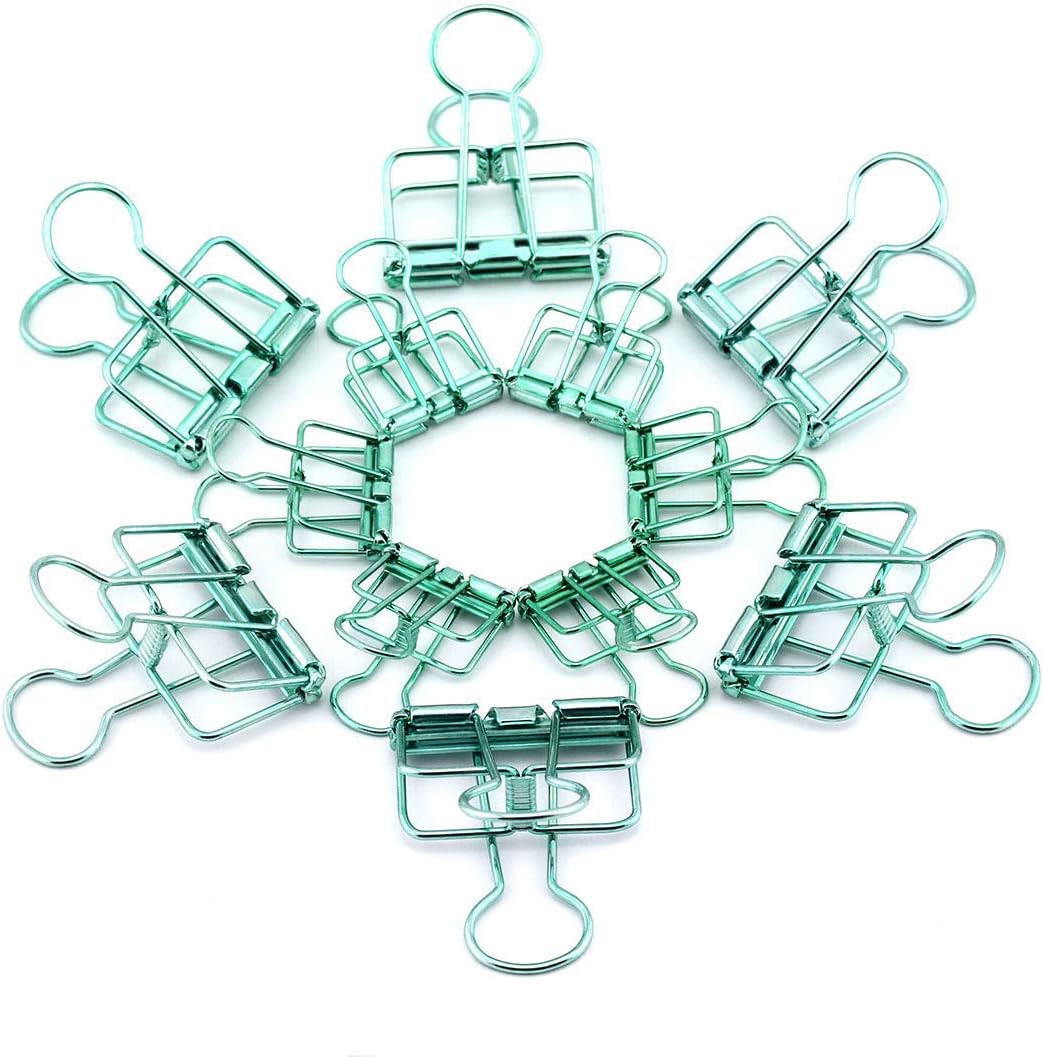 40-Pack Multi-purpose Metal Wire Binder Clip Set,20pcs 2.25 Inch & 20pcs 1.57 Inch Paper Metal Clips,for Home Office Supplier School Accessories - Green