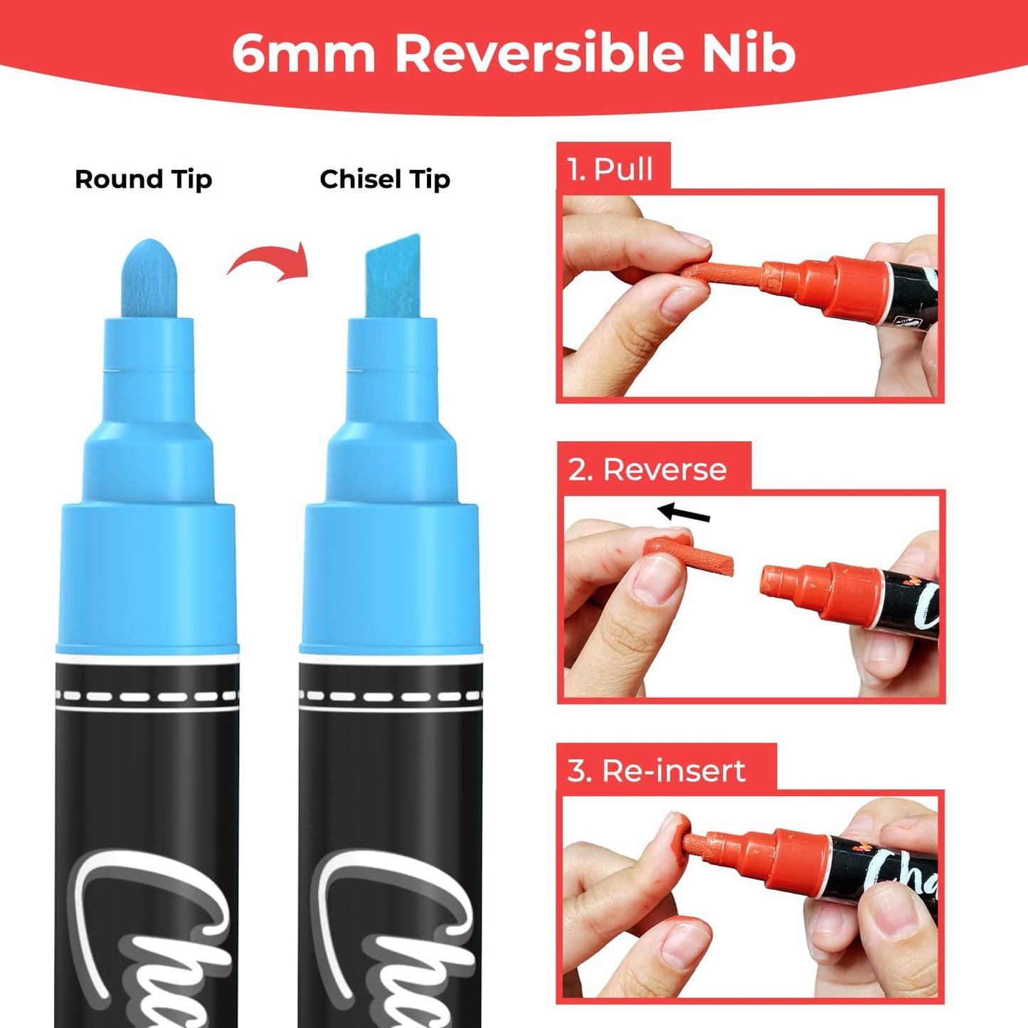 Chalkola Chalk Markers - Pack of 40 (Neon, Pastel & Metallic) Liquid Chalk Pens - For Chalkboard, Blackboard, Window, Labels, Bistro, Glass, Car, Board - Wet Wipe Erasable Ink - 6mm Reversible Tip