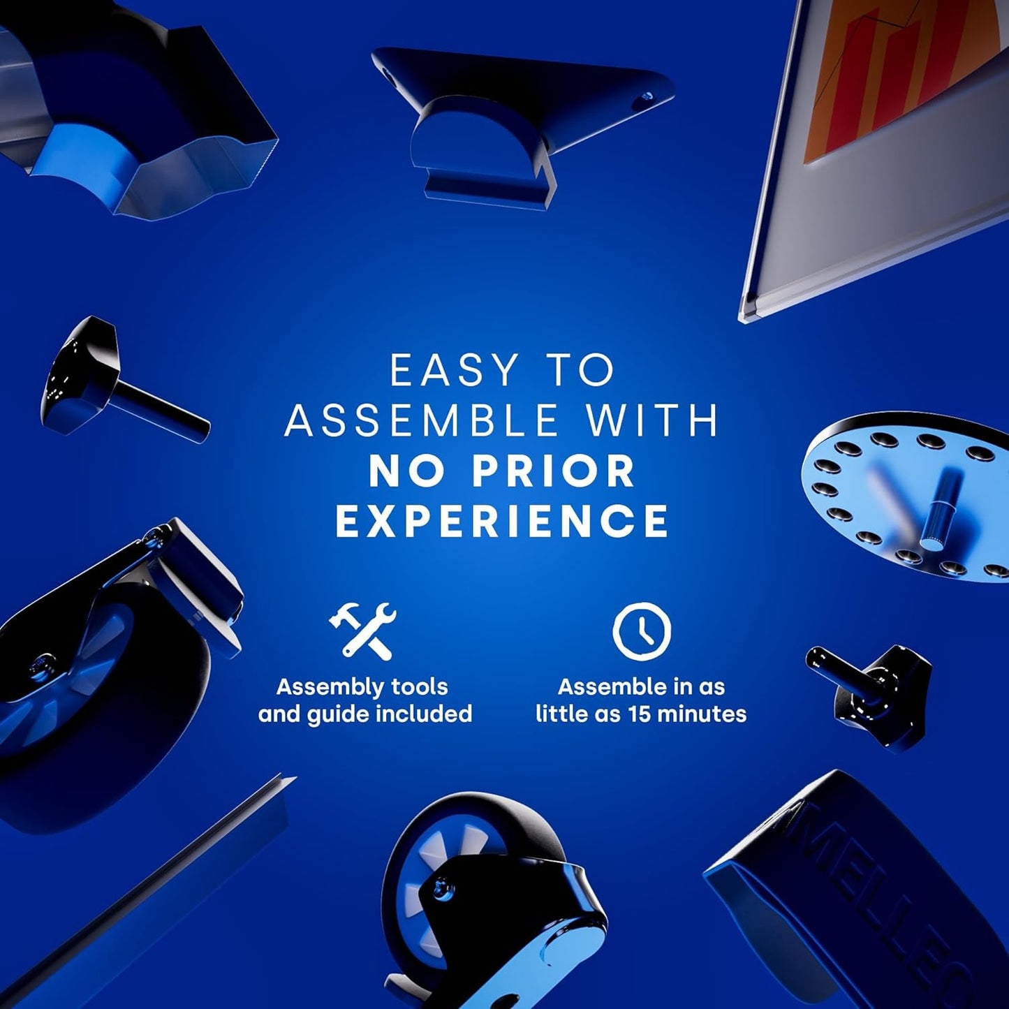 Rolling Dry Erase Board 46 x 32 - Large Portable Magnetic Whiteboard with Stand - Double Sided Easel Style with Wheels - Mobile Standing Whiteboard for Office, Classroom & Home